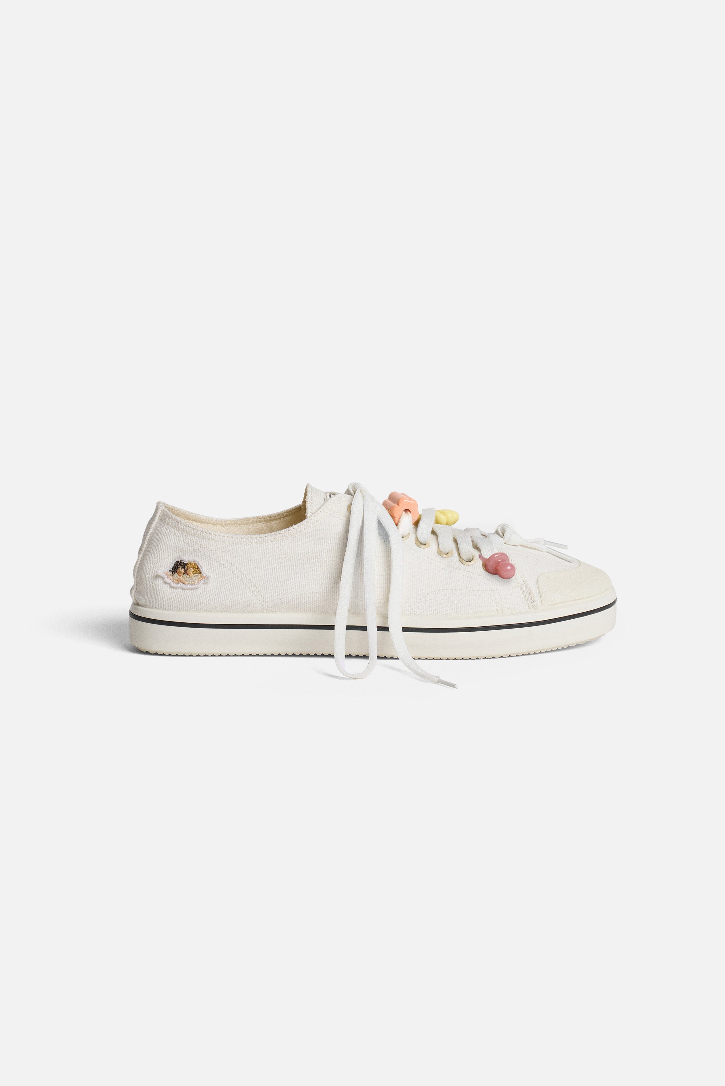 Mens Angels Patch Sneakers Cream