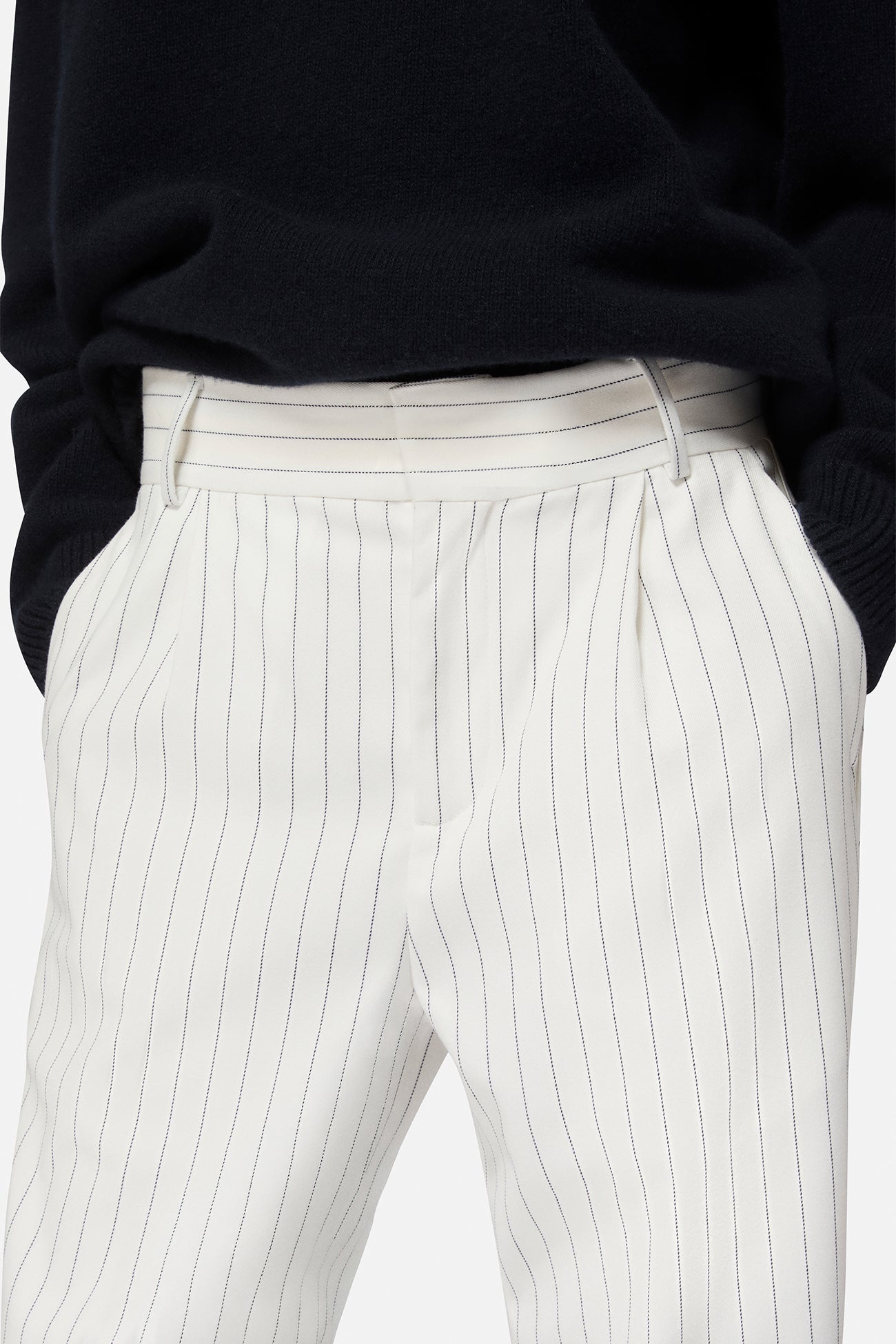 Pinstripe High Waist Trousers
