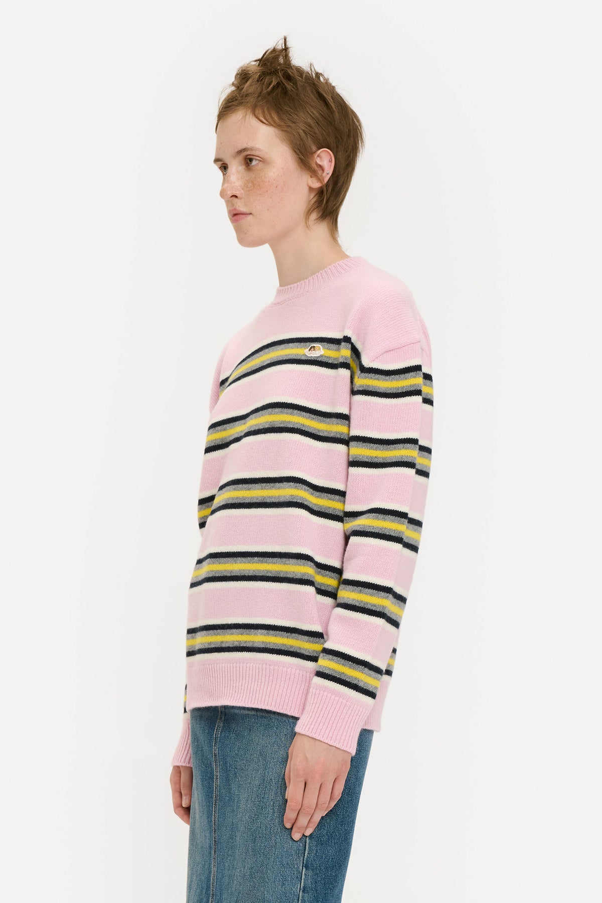 Striped Angels Patch Sweater