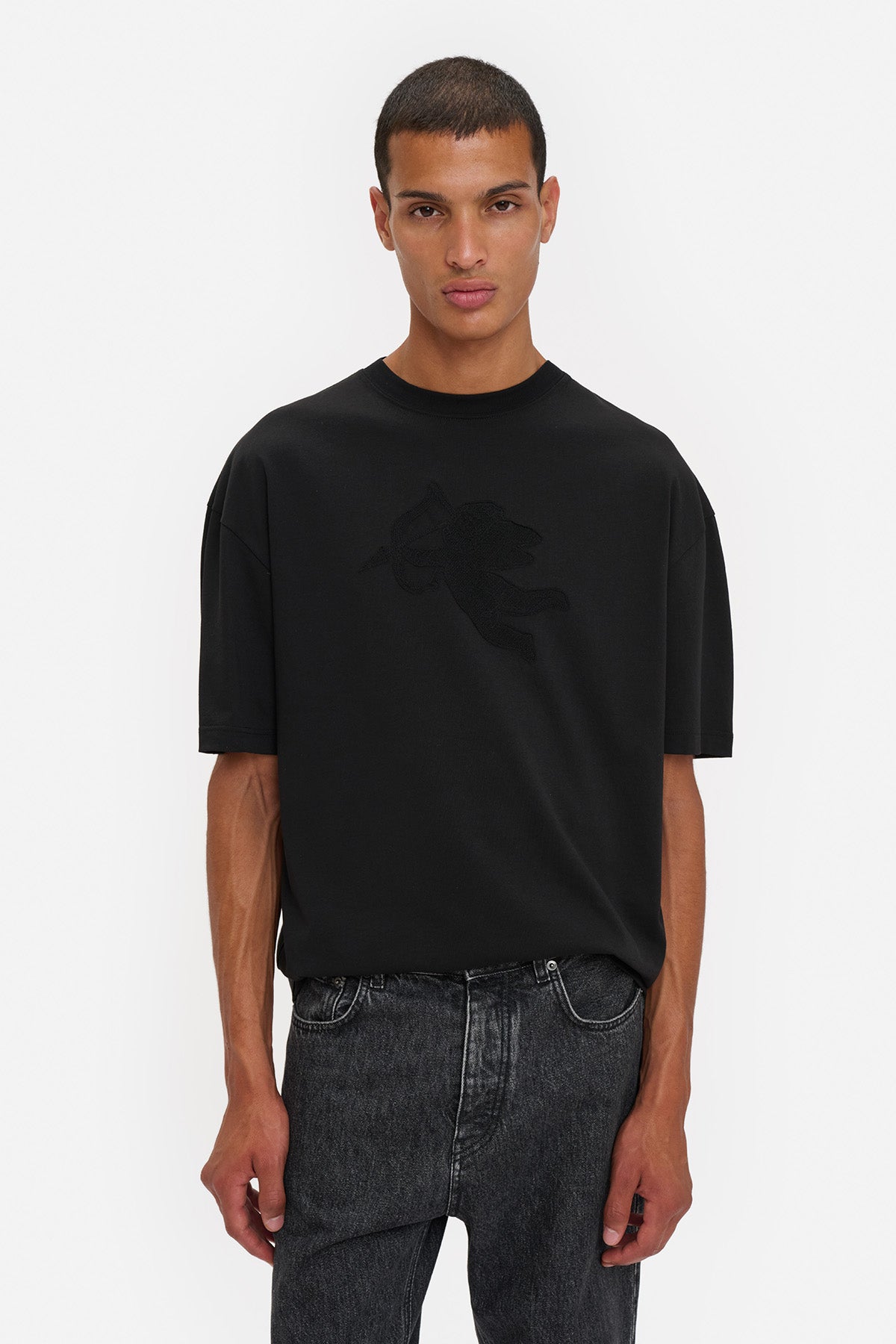 T-shirt Relaxed Patch Cupido in Pizzo