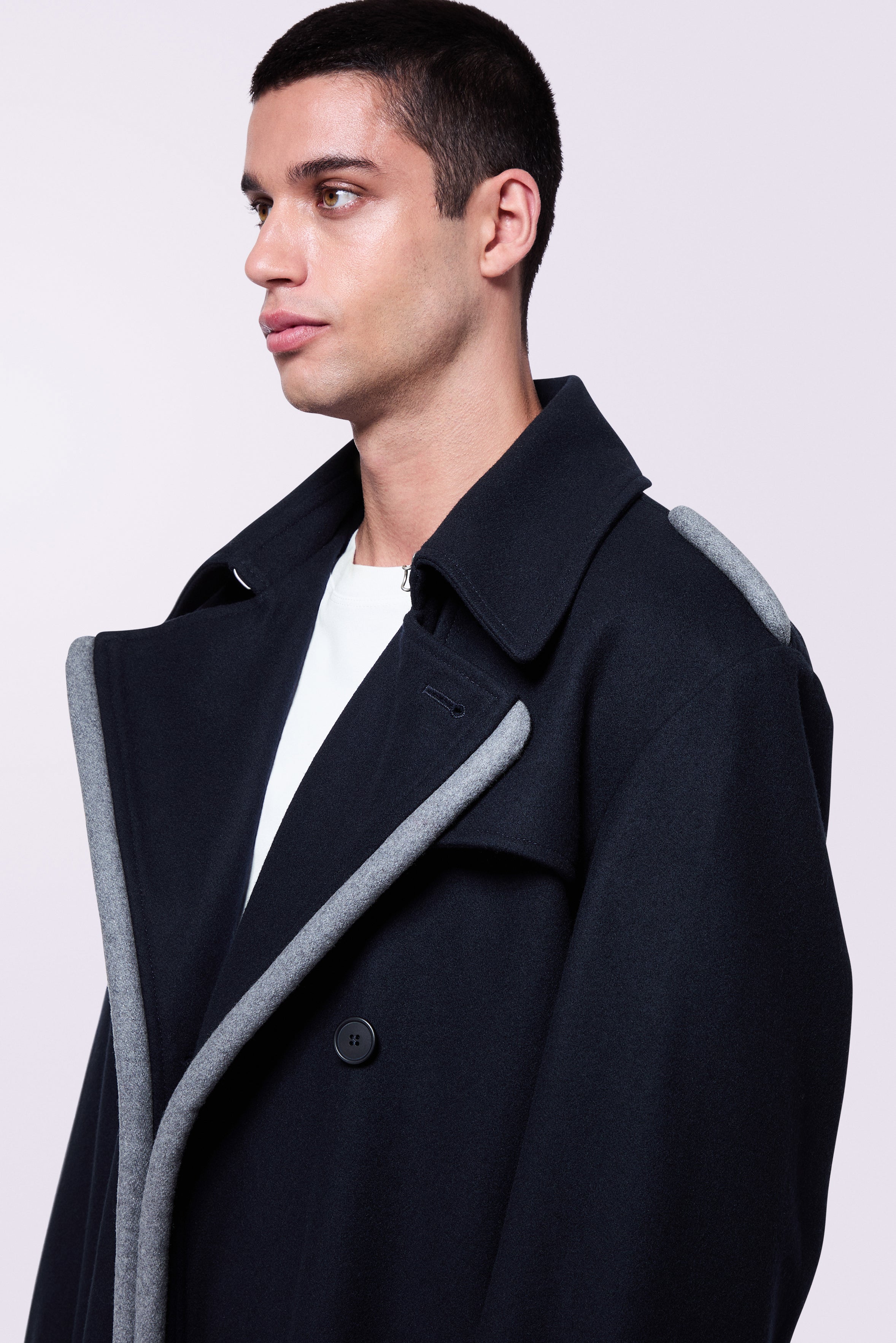 Puff Trench Coat Navy