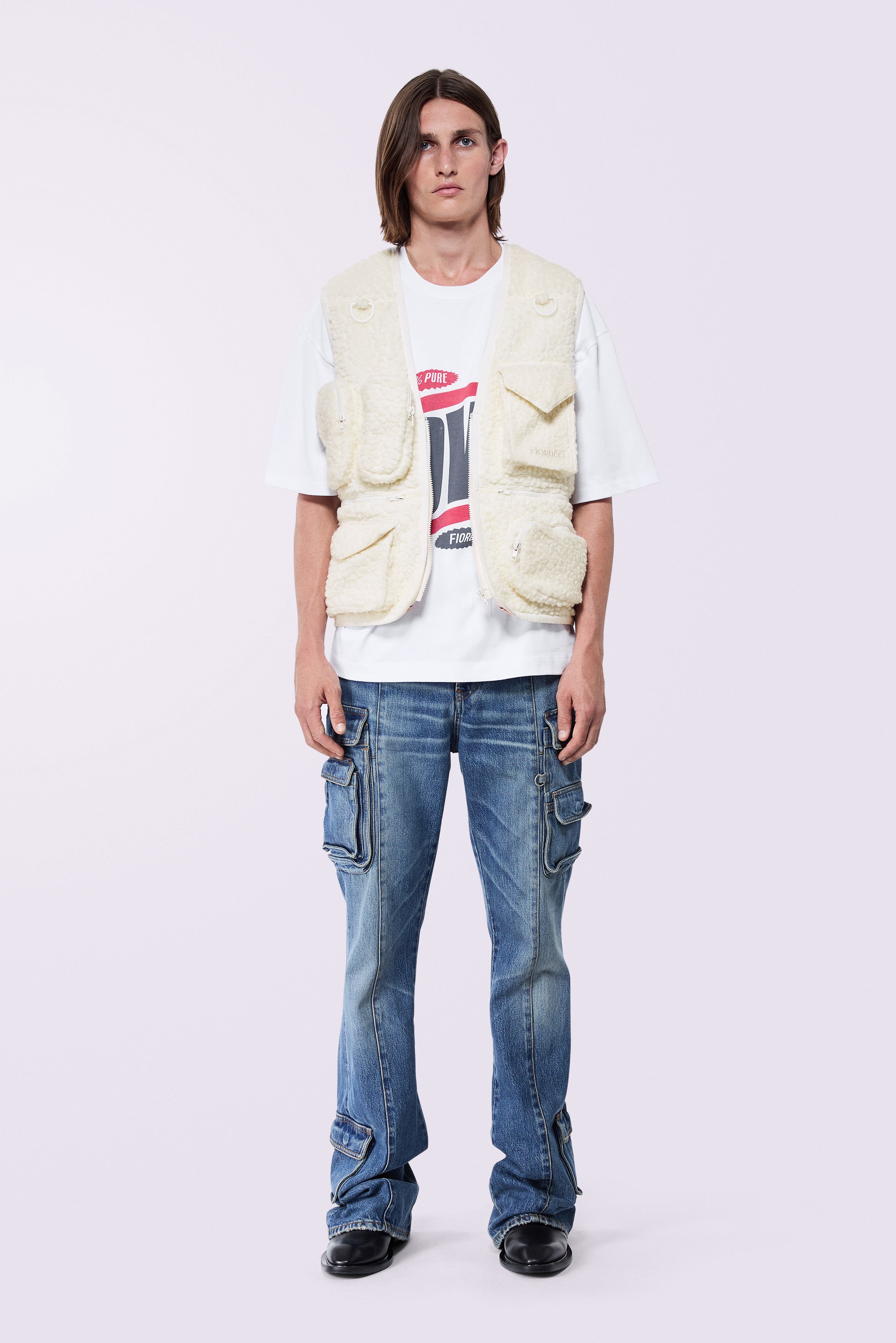 Super Pocket Sherpa Vest Cream