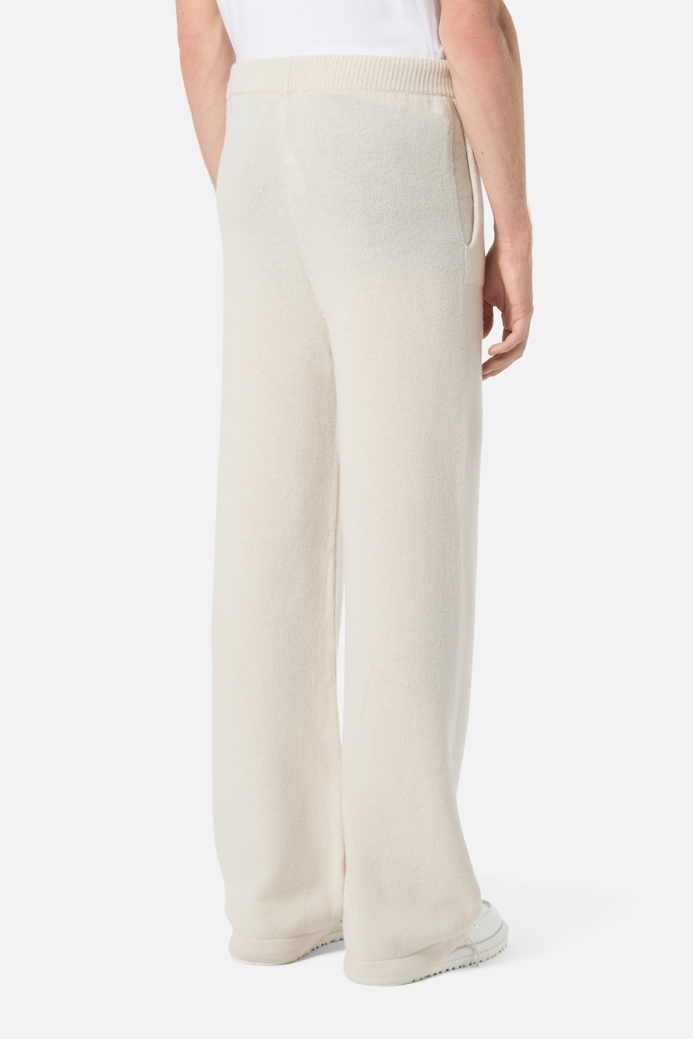 Angels Patch Knit Trousers Beige