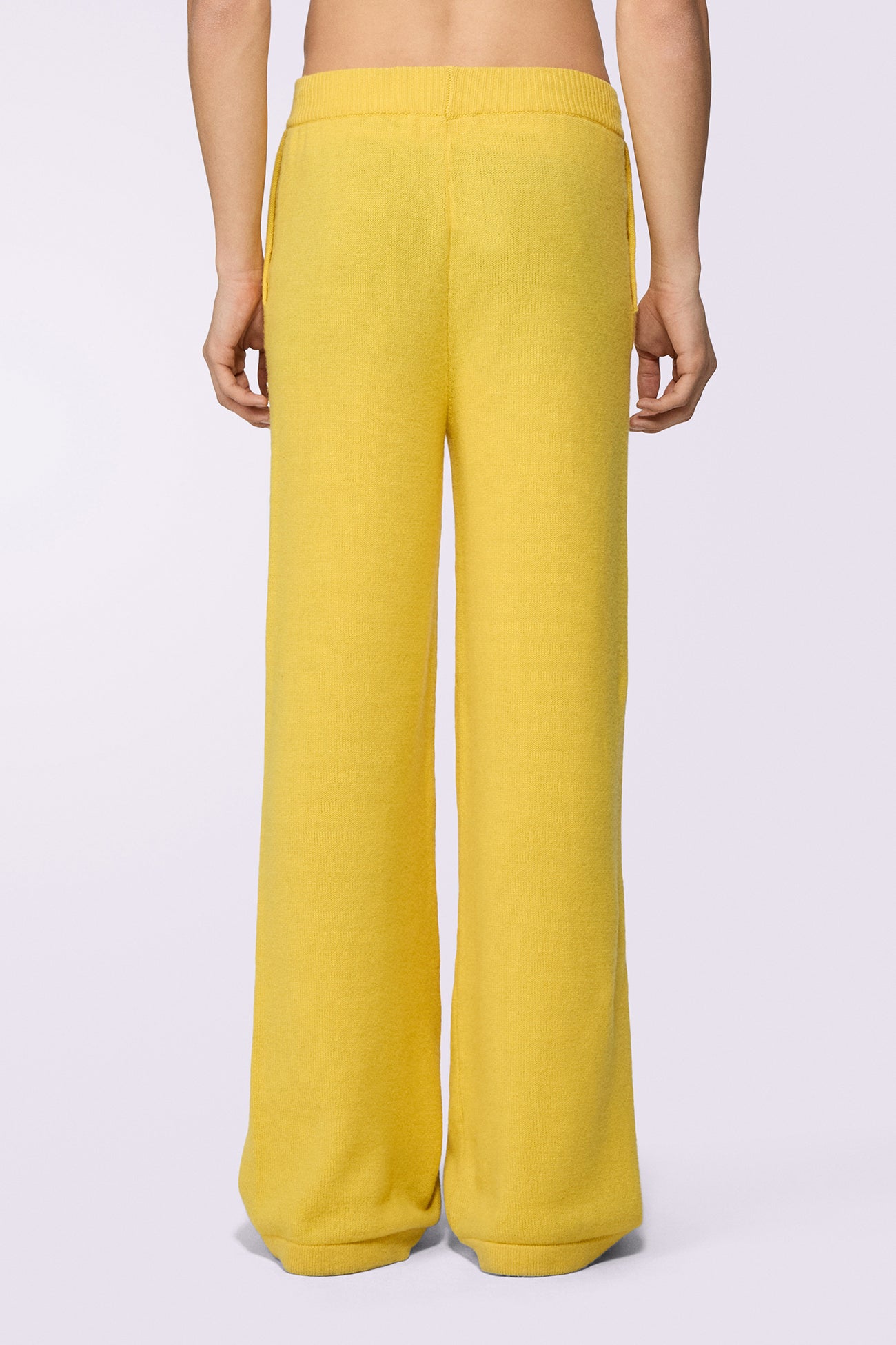 Angels Patch Knit Trousers Yellow
