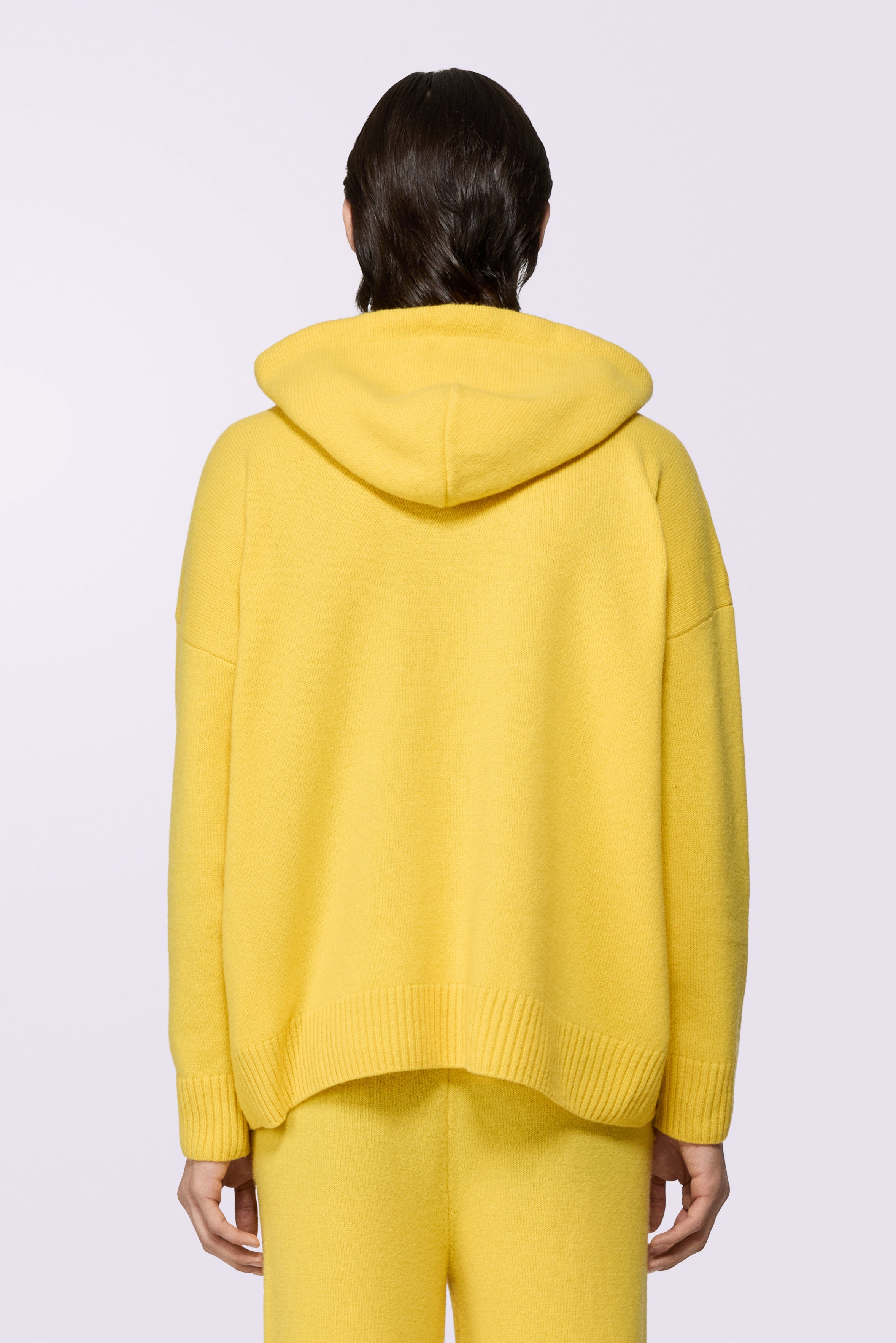 Angels Patch Knit Hoodie Yellow