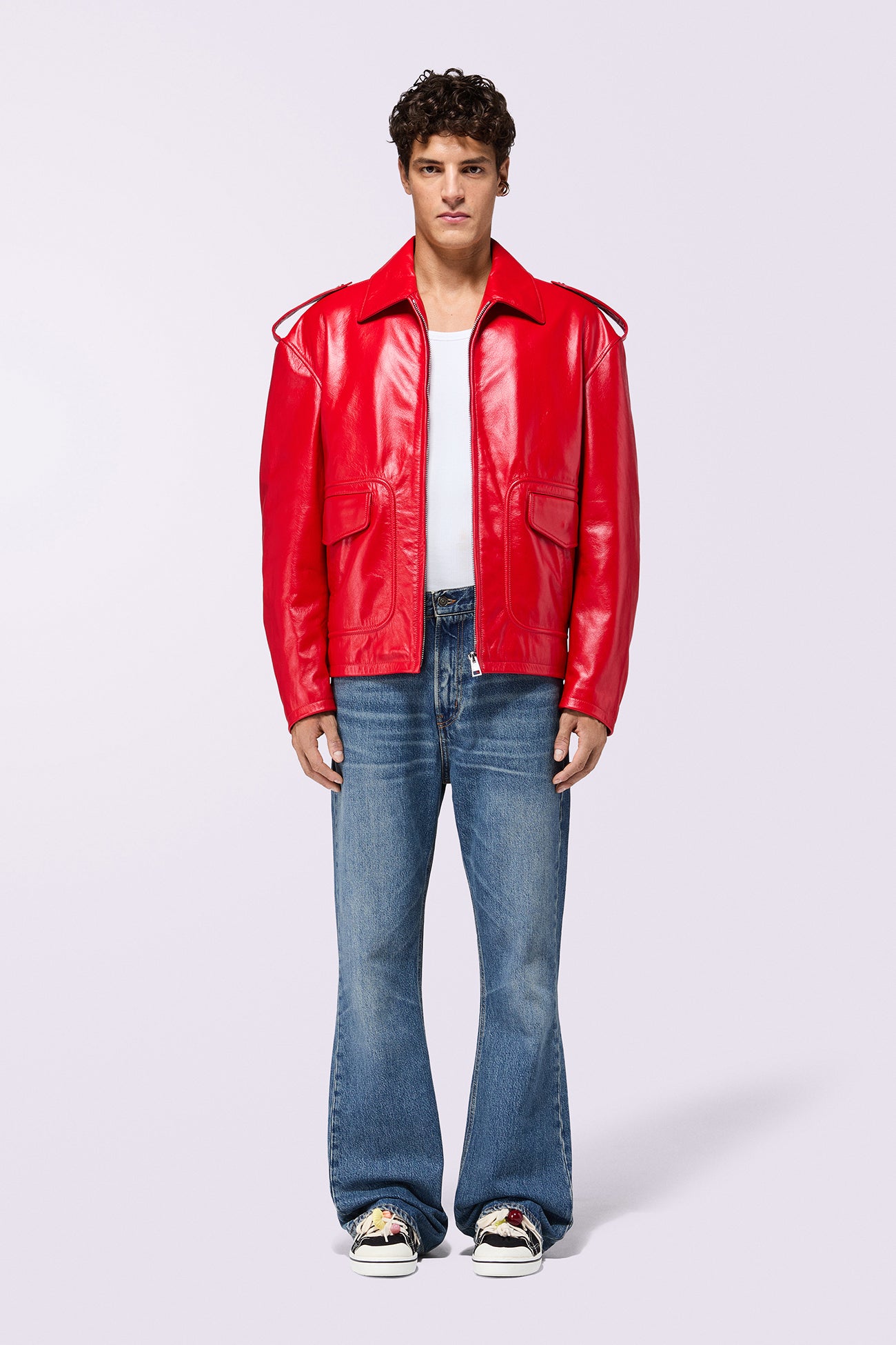 Cupid Leather Jacket Red