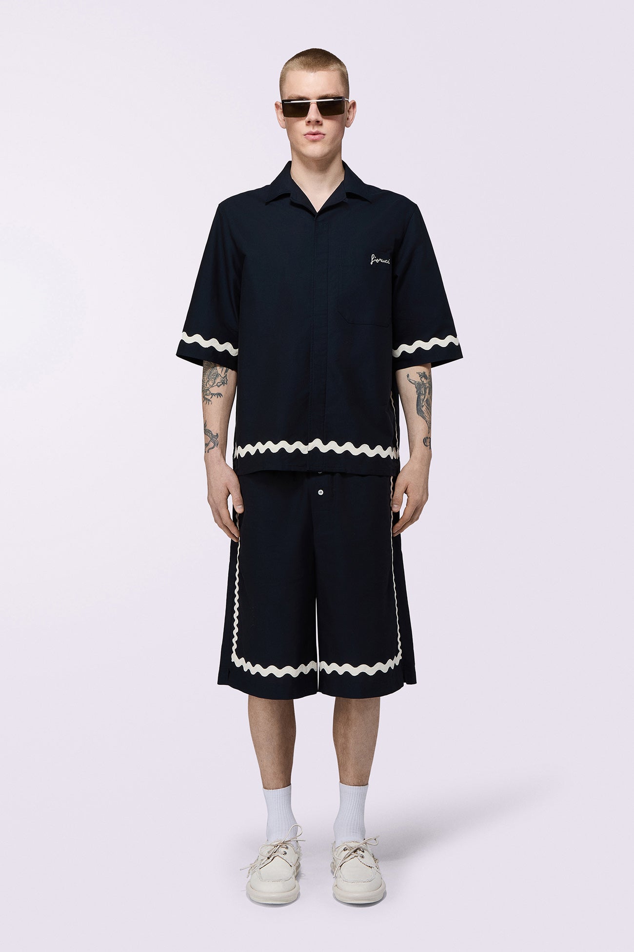 Embroidered Shorts Navy