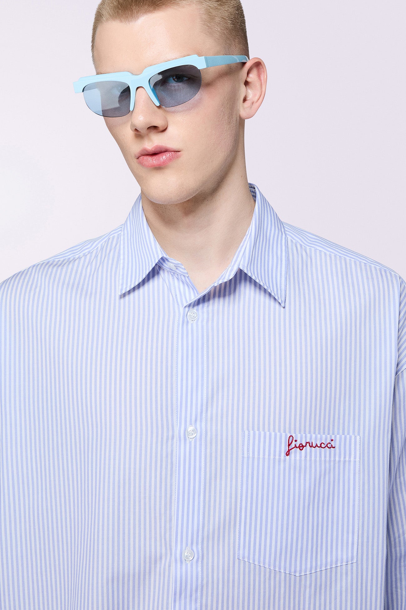 Logo Stripe Shirt Blue