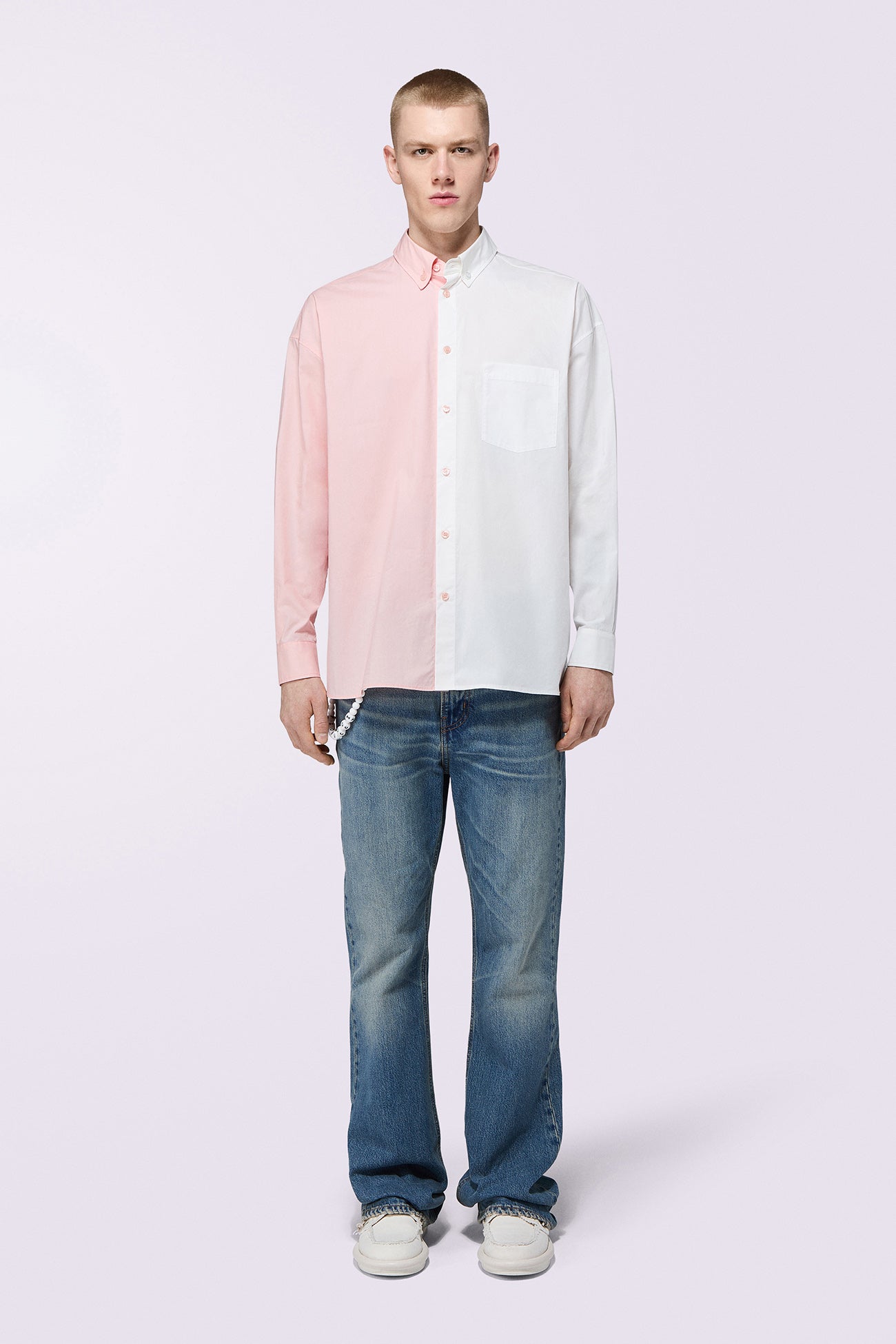 Open Back Shirt Pink