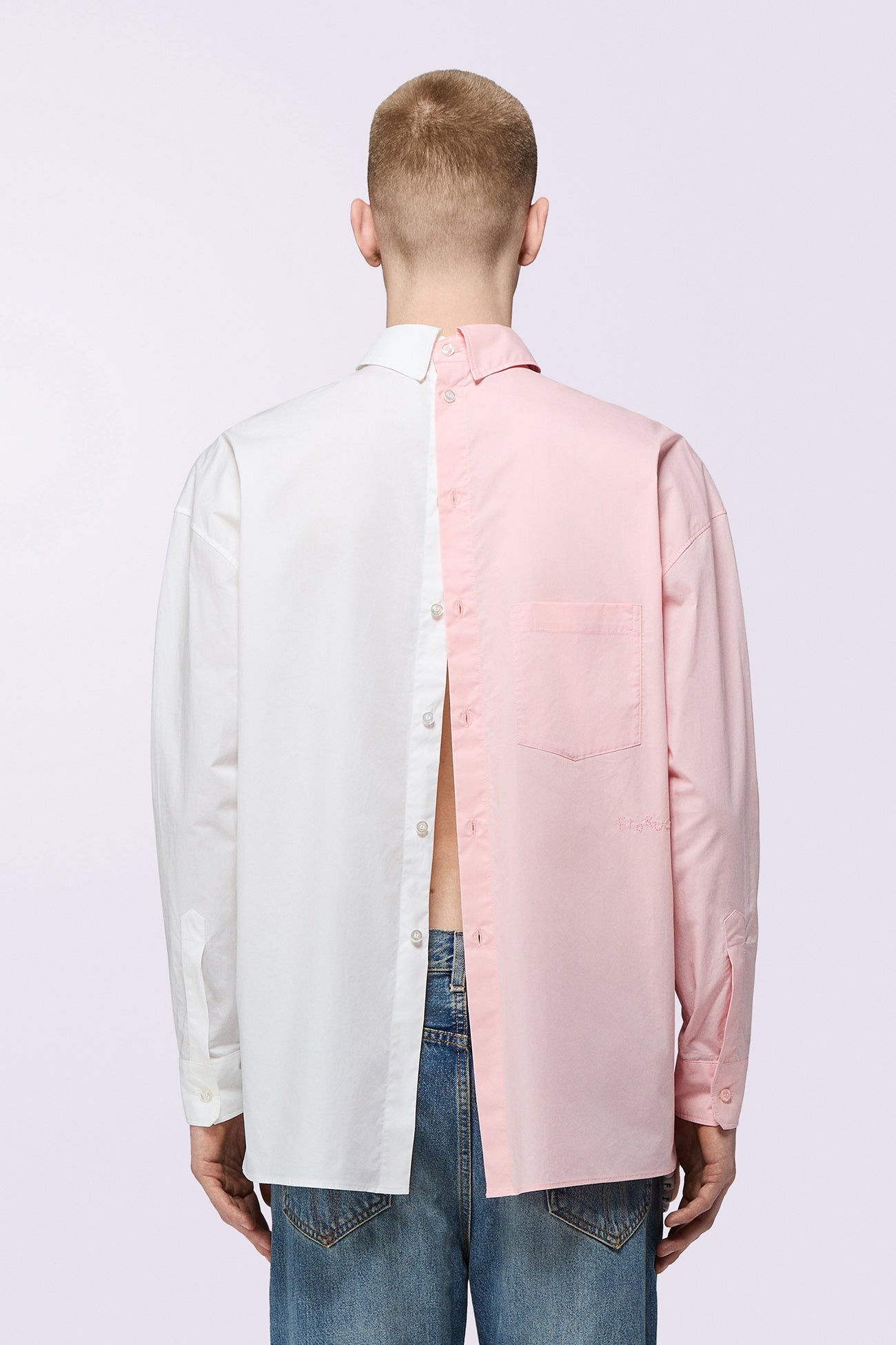 Open Back Shirt Pink