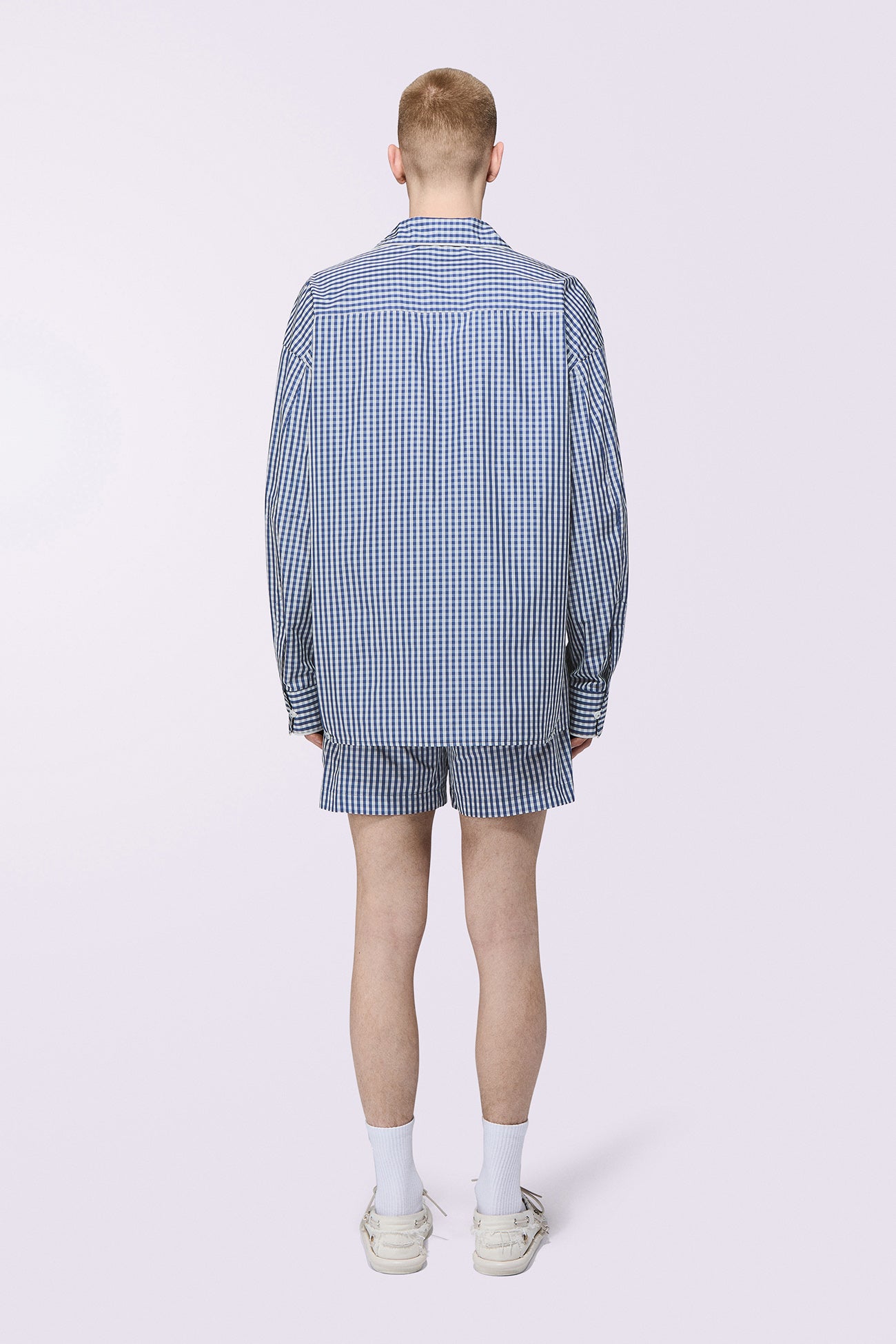 Gingham Logo Shirt Blue