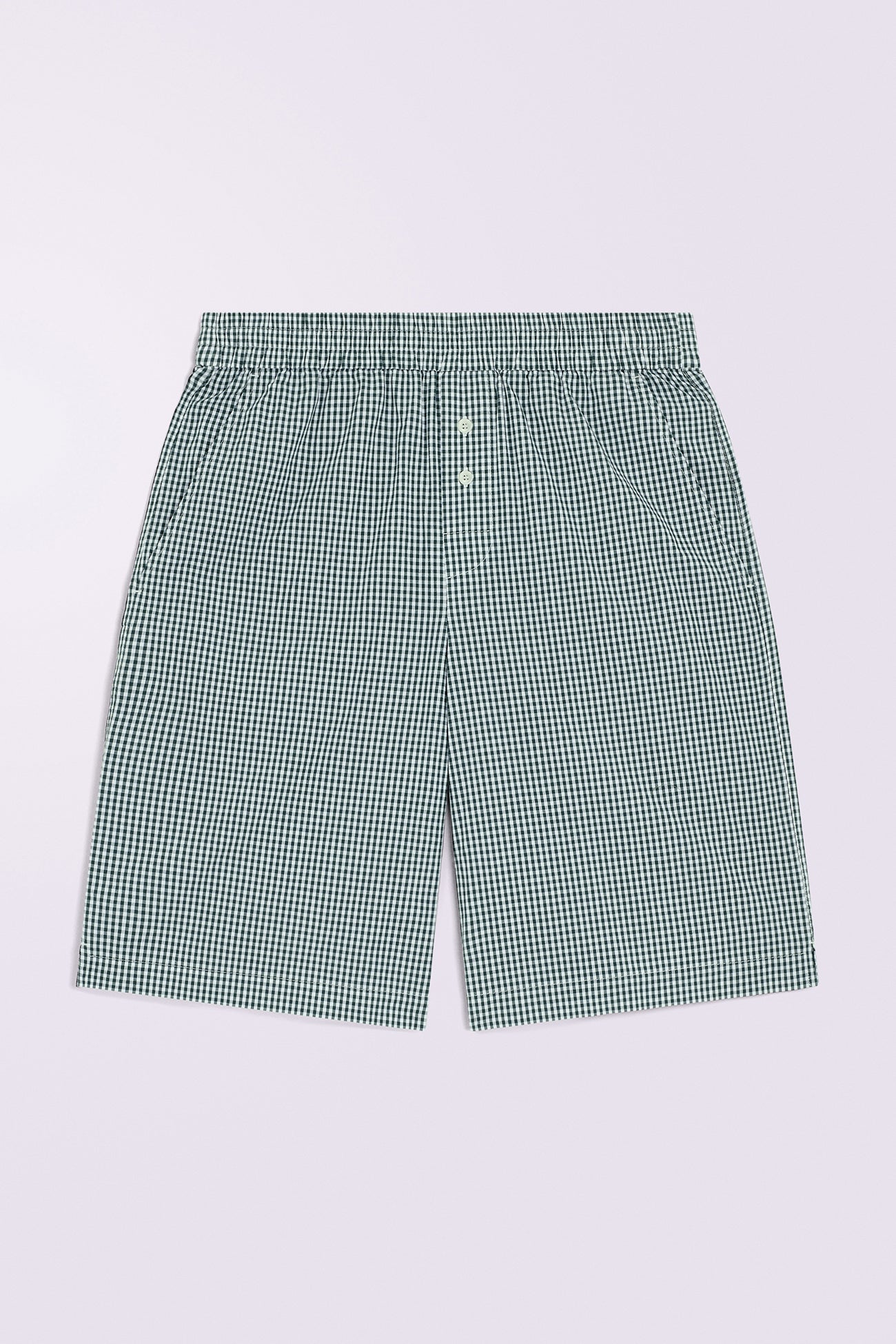Gingham Logo Shorts Green