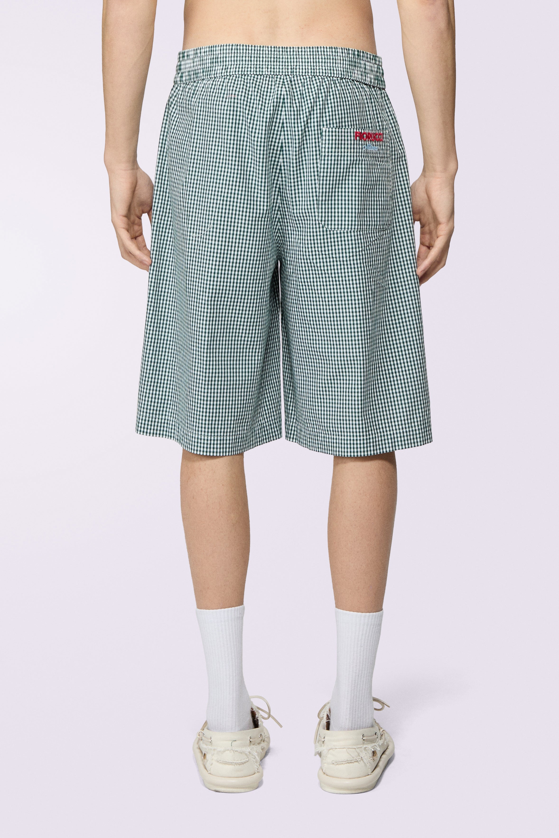 Gingham Logo Shorts Green