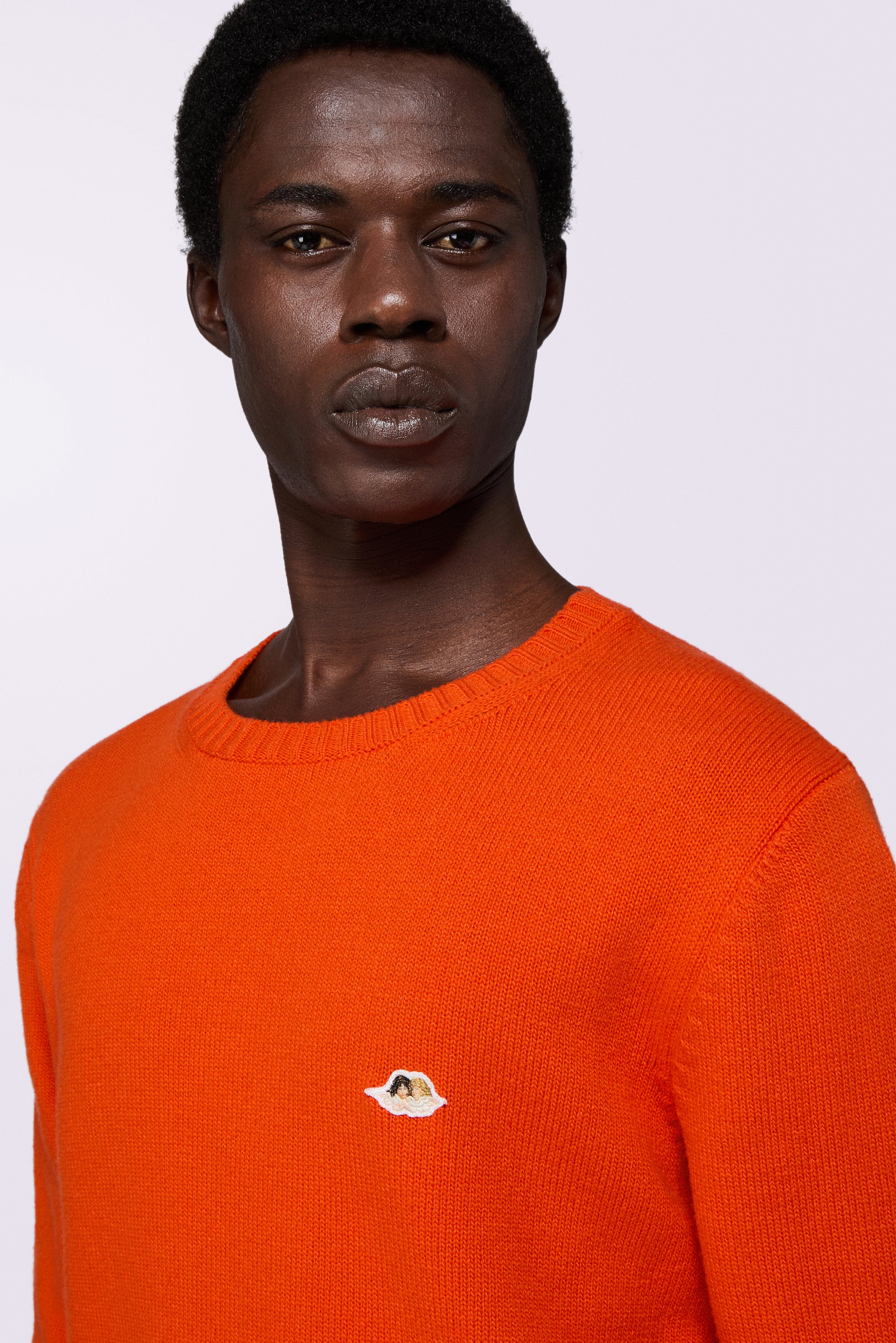 Angels Patch Knit Jumper Orange