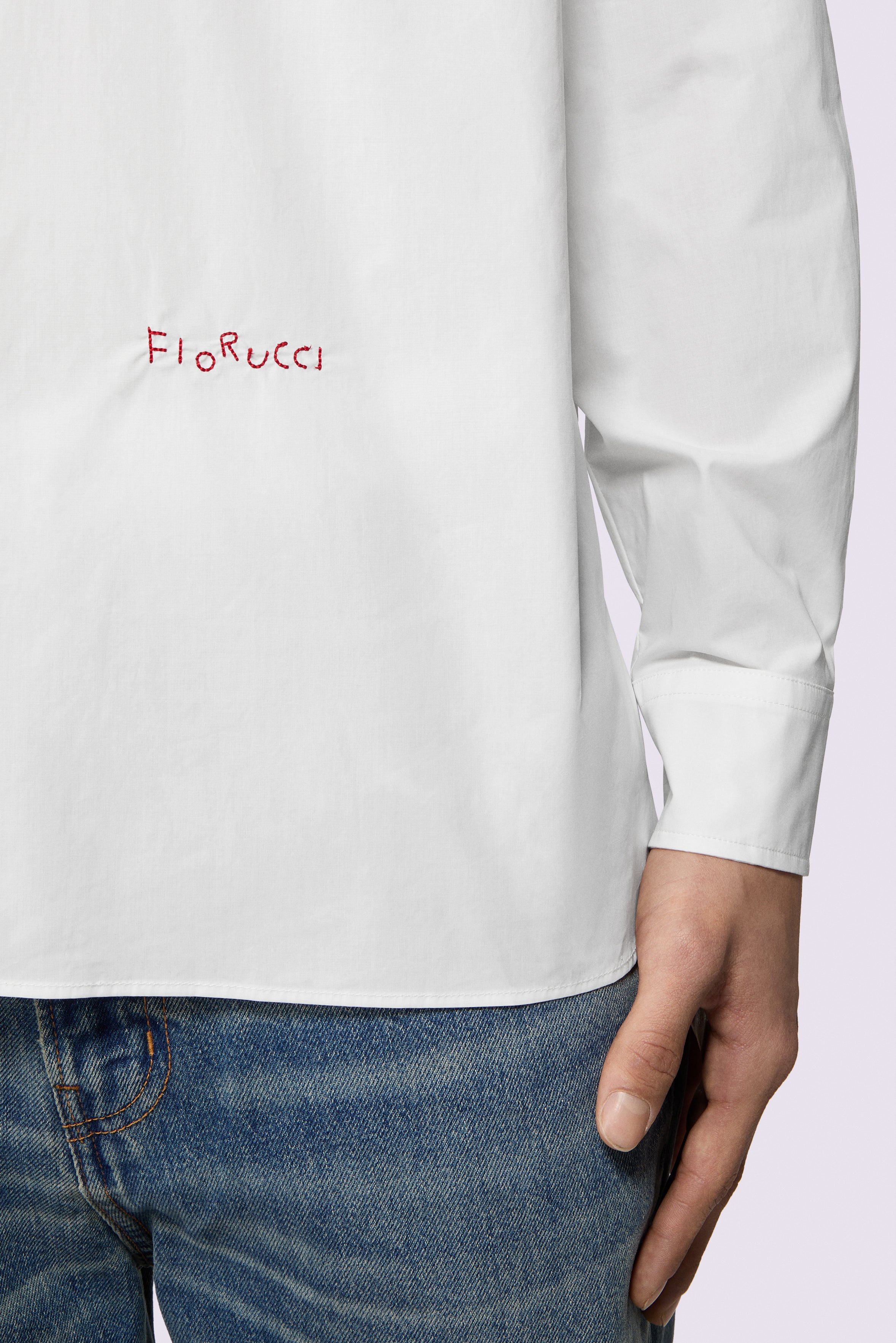 Embroidered Heart Shirt Red