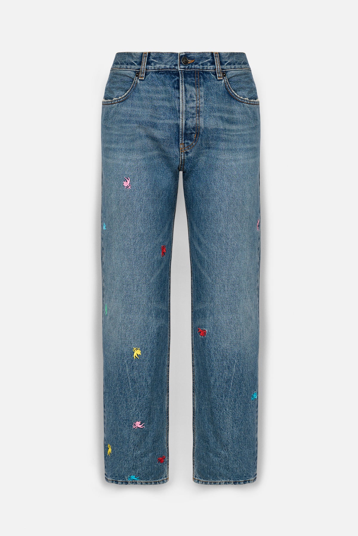 Cupid Embroidered Straight Jeans