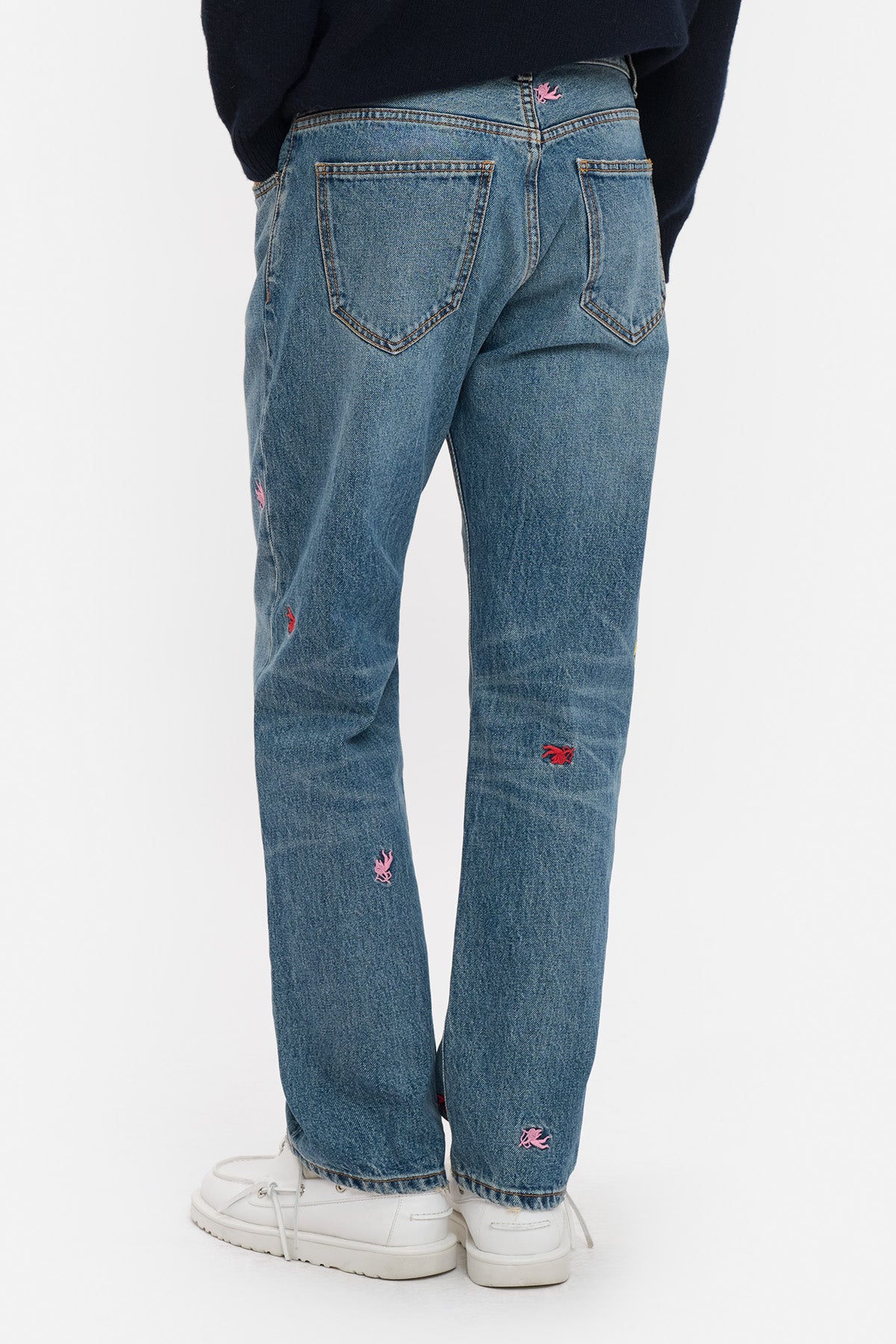 Cupid Embroidered Straight Jeans