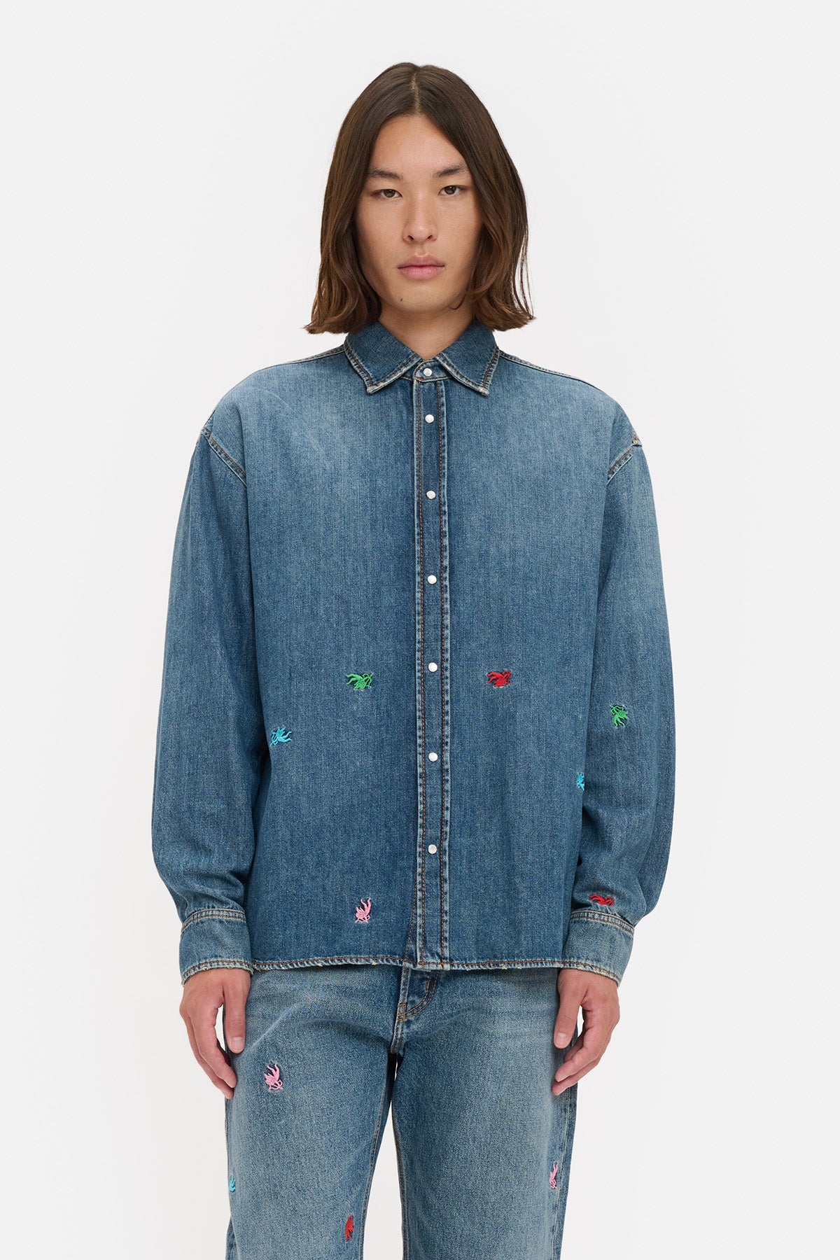 Camicia Denim Ricami Cupido