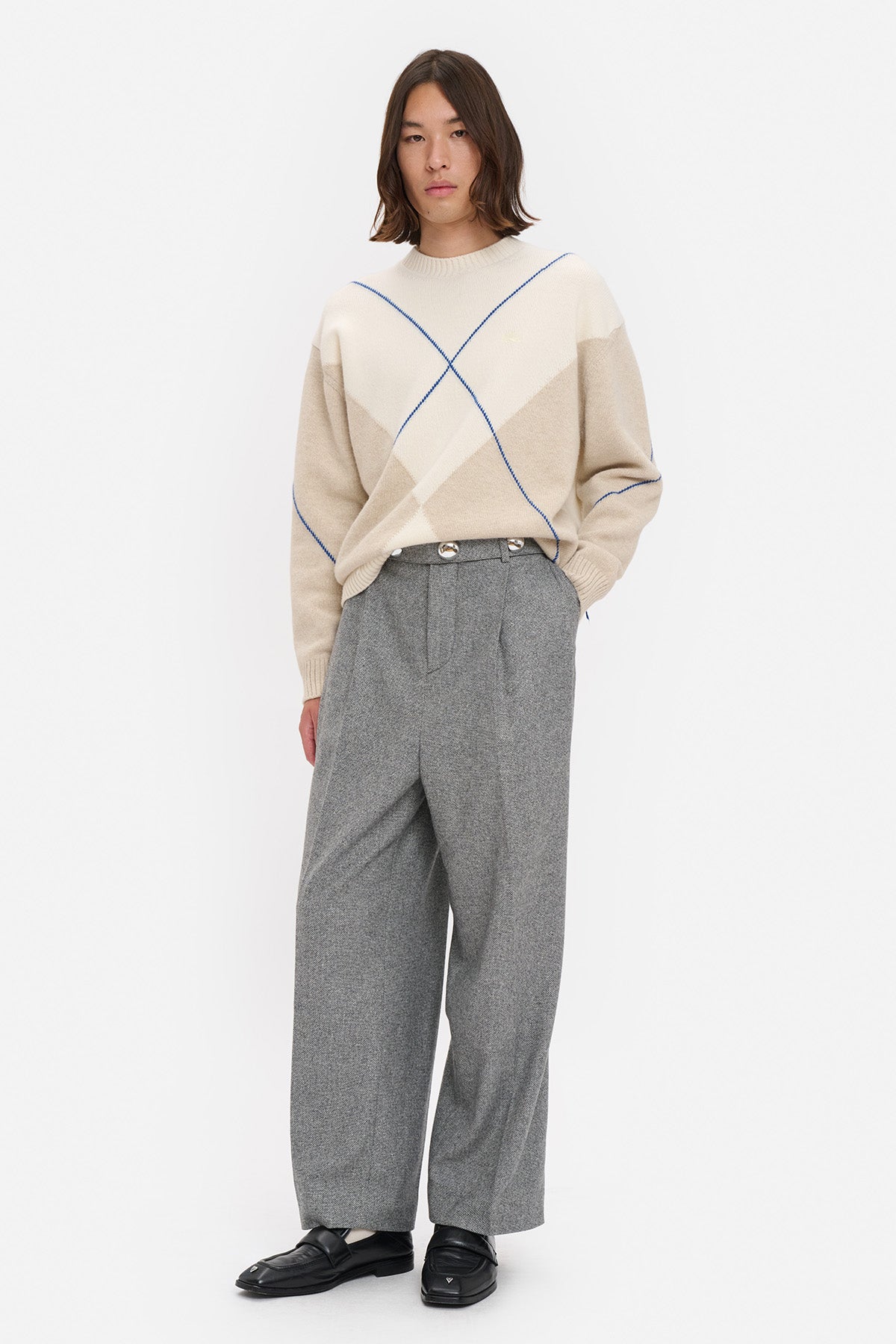 Maglione Argyle Distressed