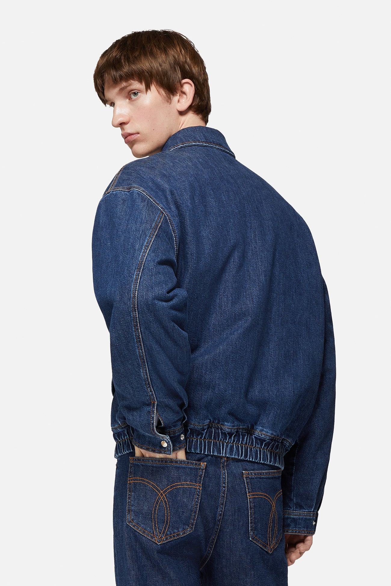Angels Patch Denim Bomber Jacket