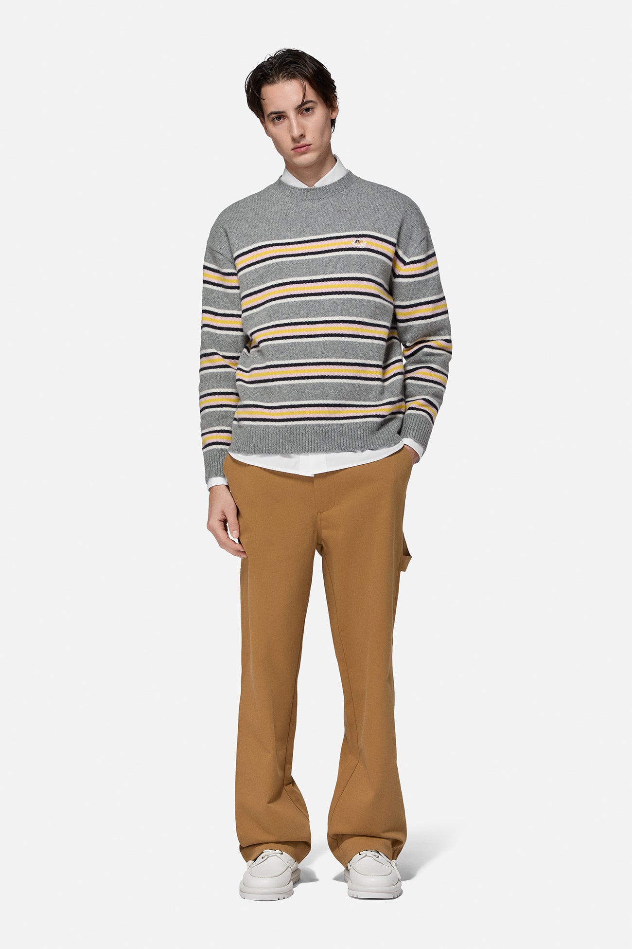 Striped Angels Patch Sweater