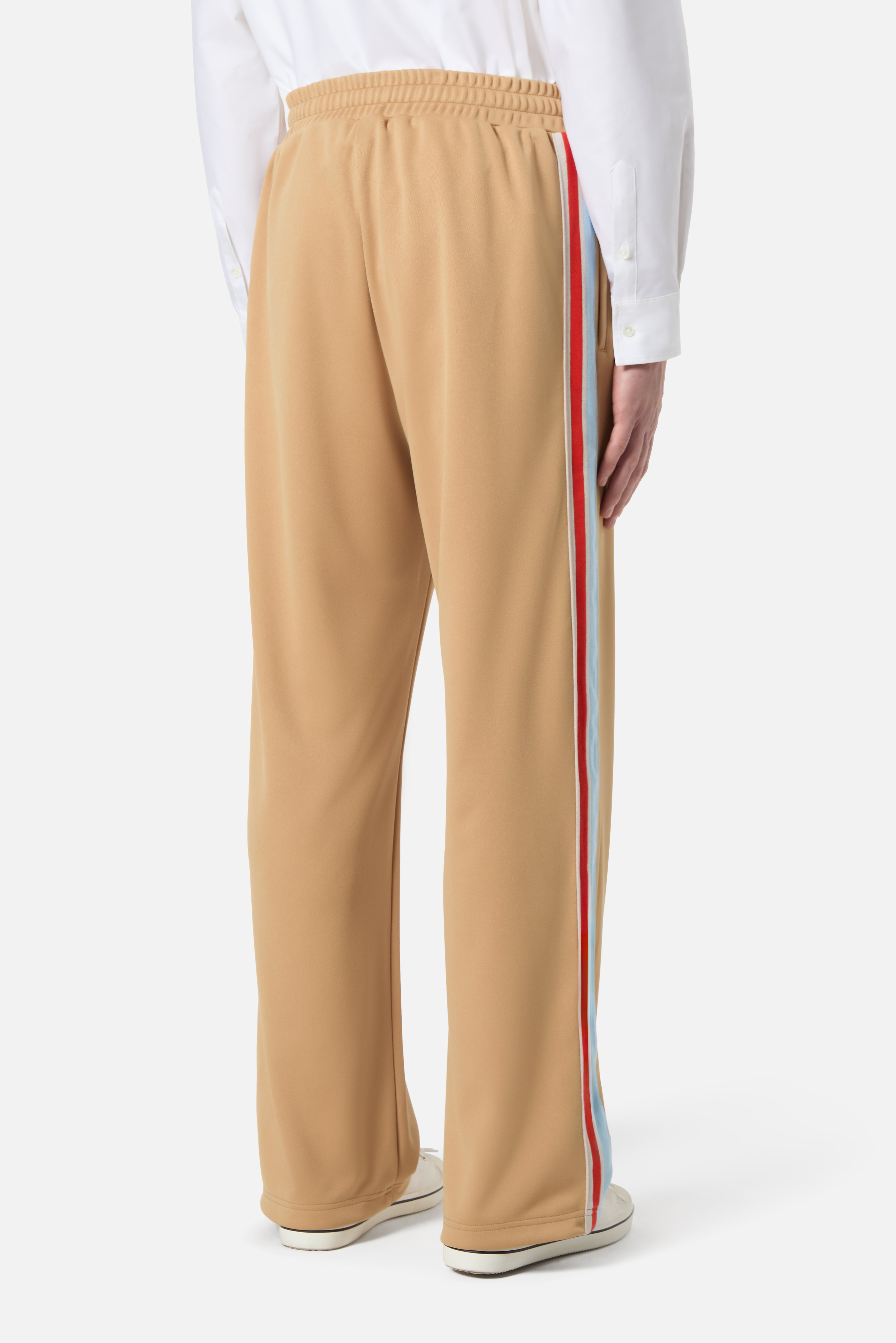 Striped Star Logo Track Trousers Beige