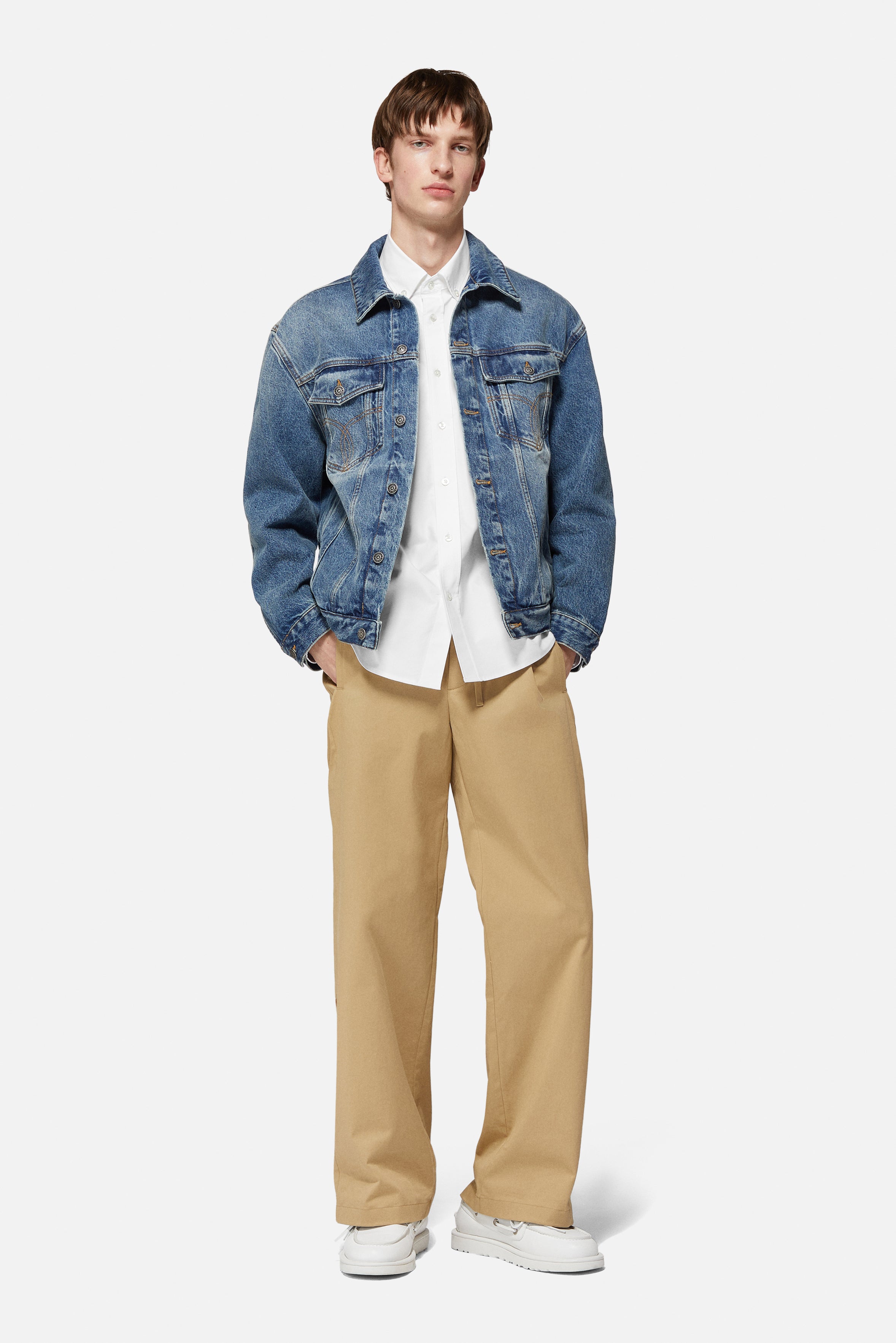 Rock Cupid Print Denim Jacket Mid Blue