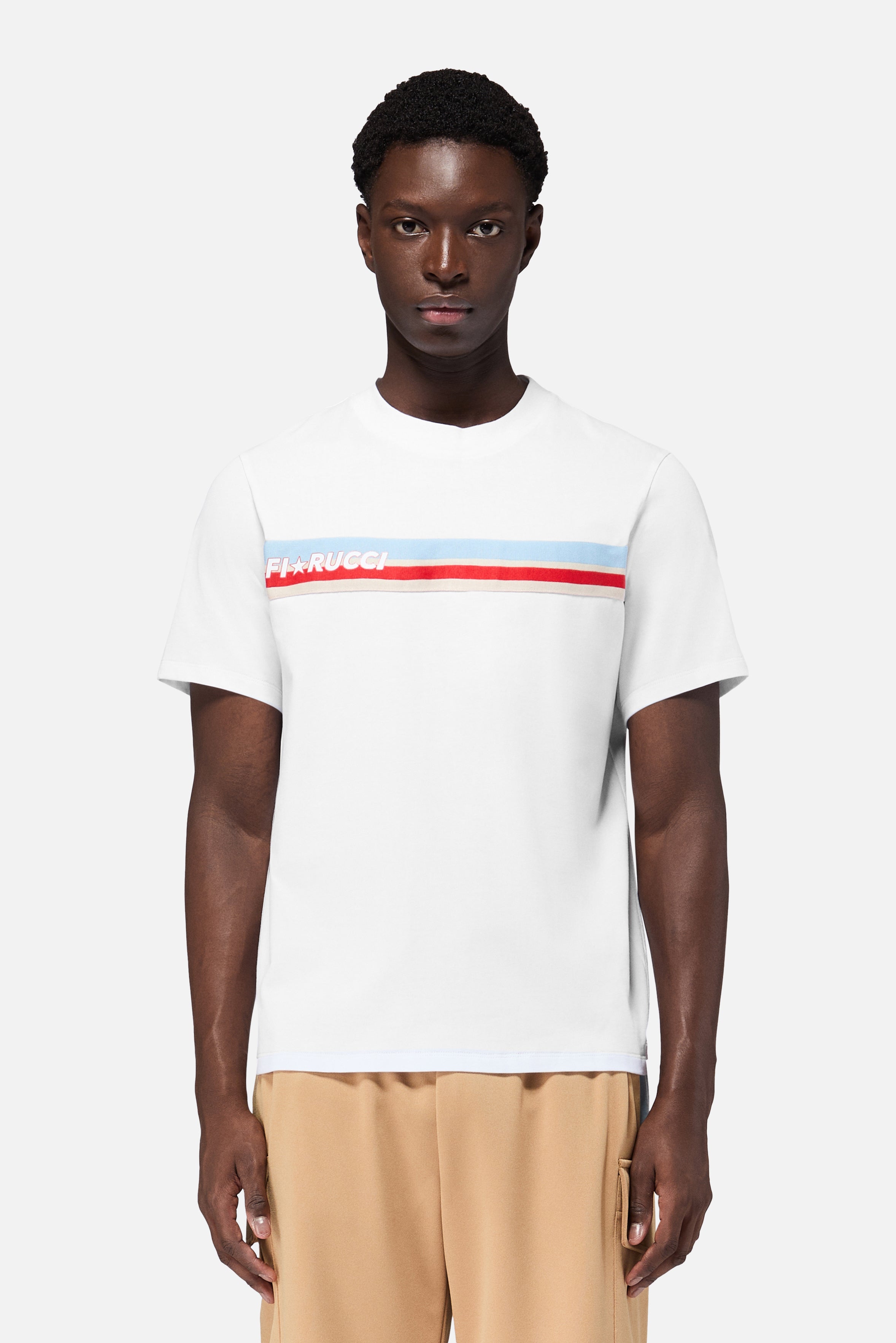 Stripe Star Logo Regular T-Shirt White