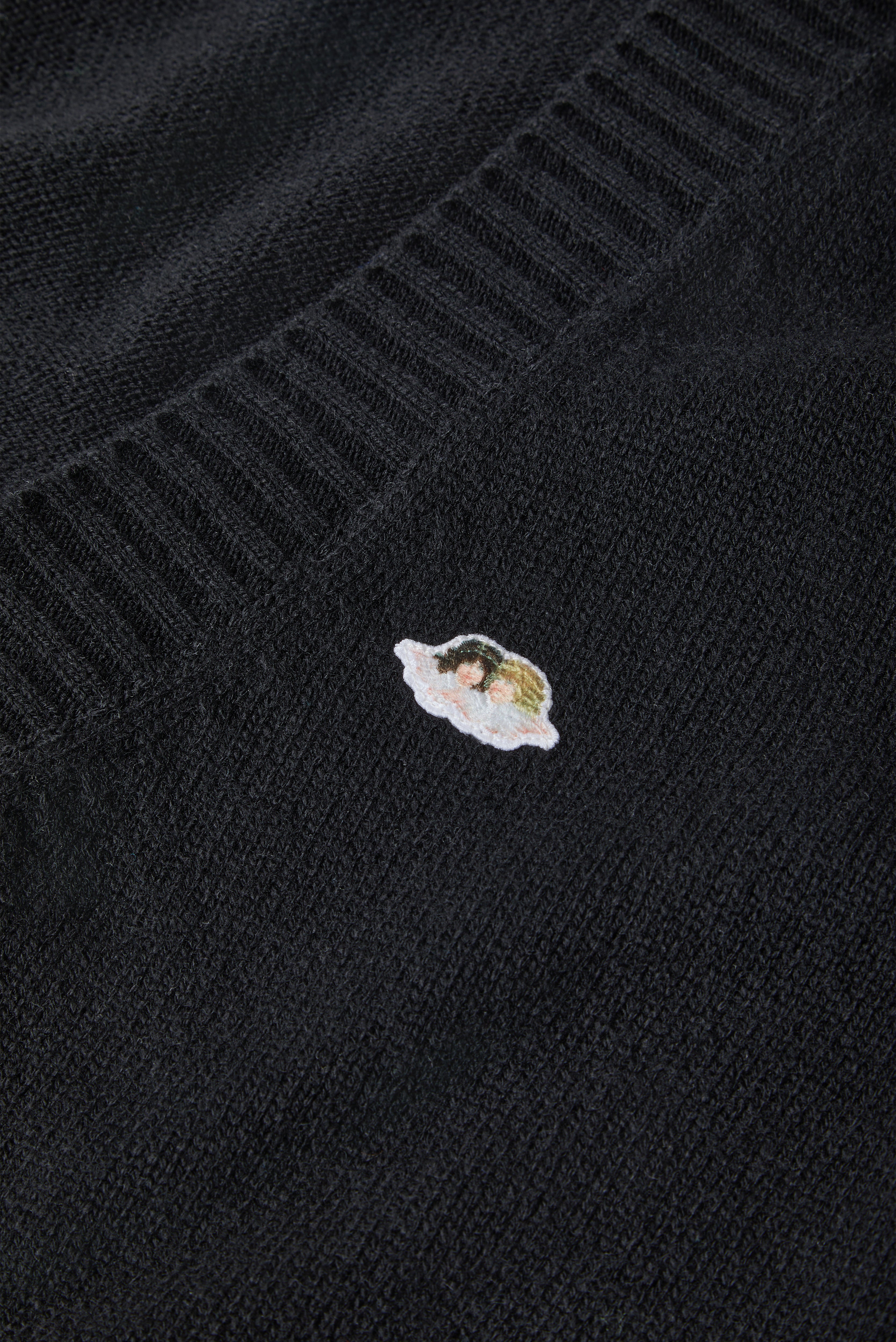 Angels Patch Knit Cardigan Black