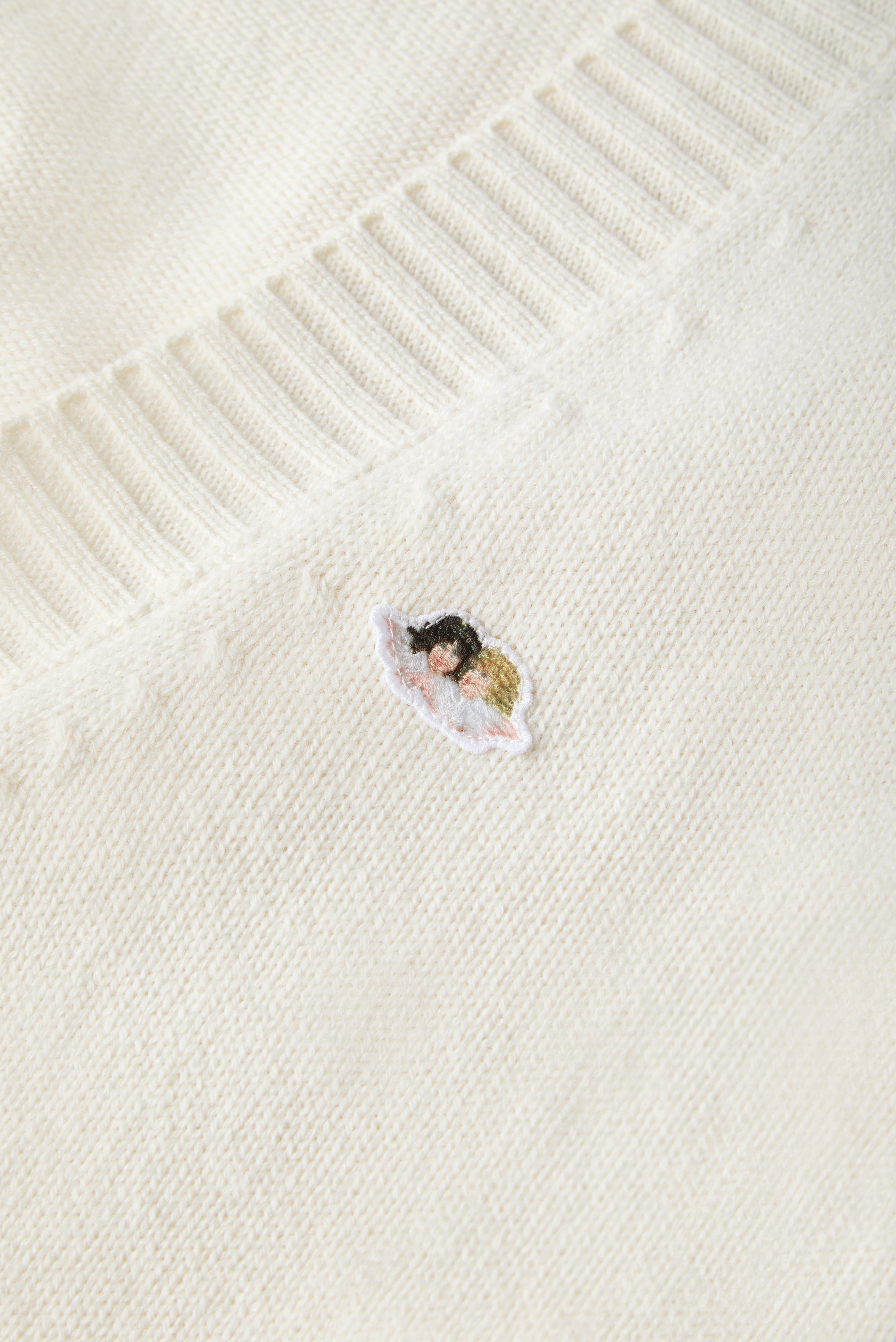 Angels Patch Knit Cardigan Cream