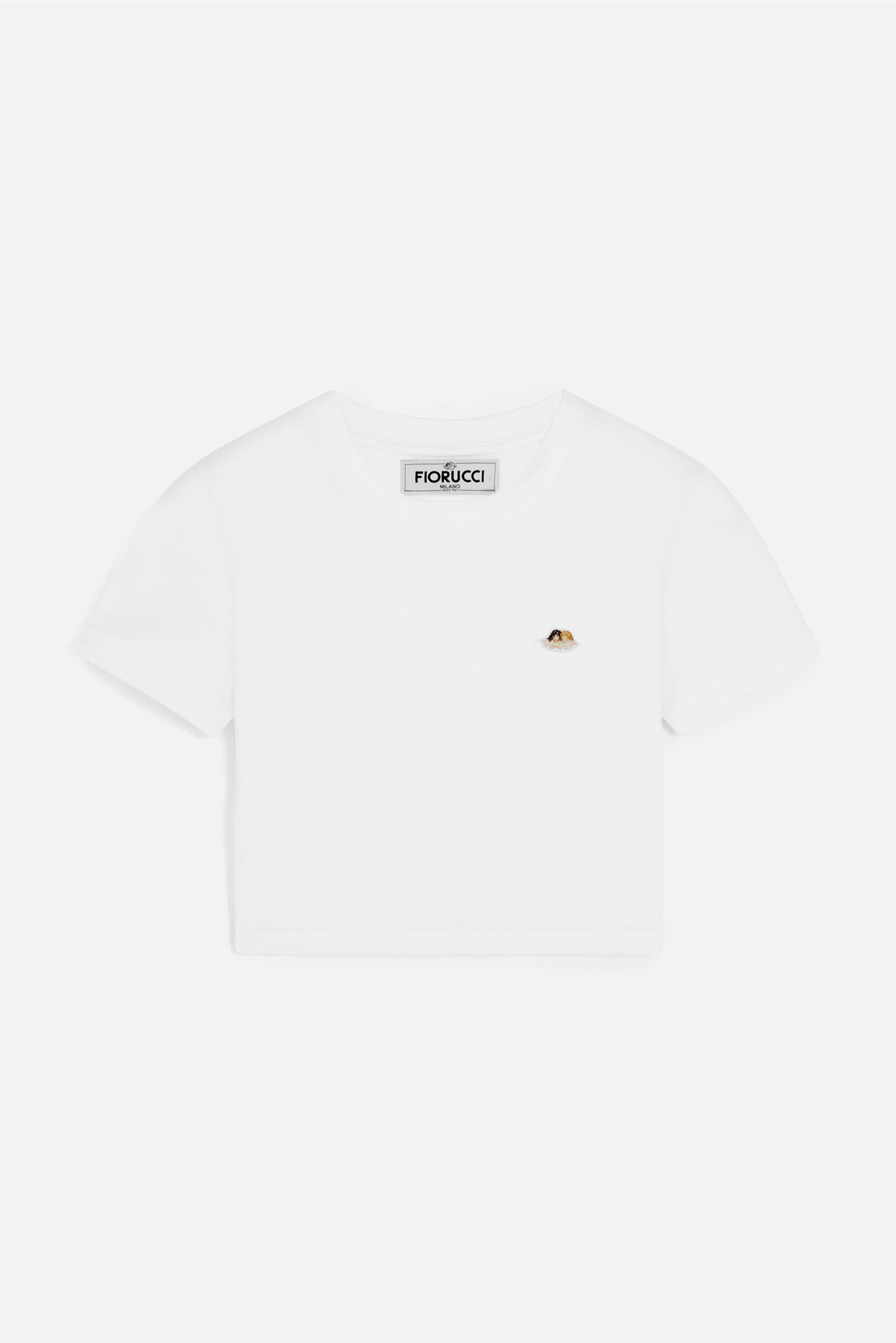 Angels Patch Cropped T-Shirt White