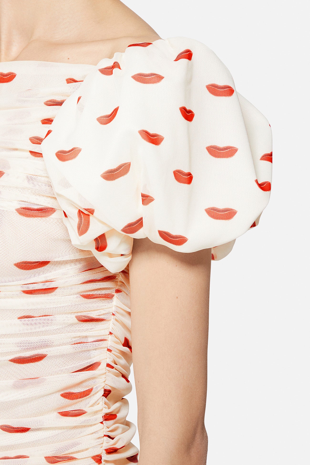 Lips Mesh Mini Dress