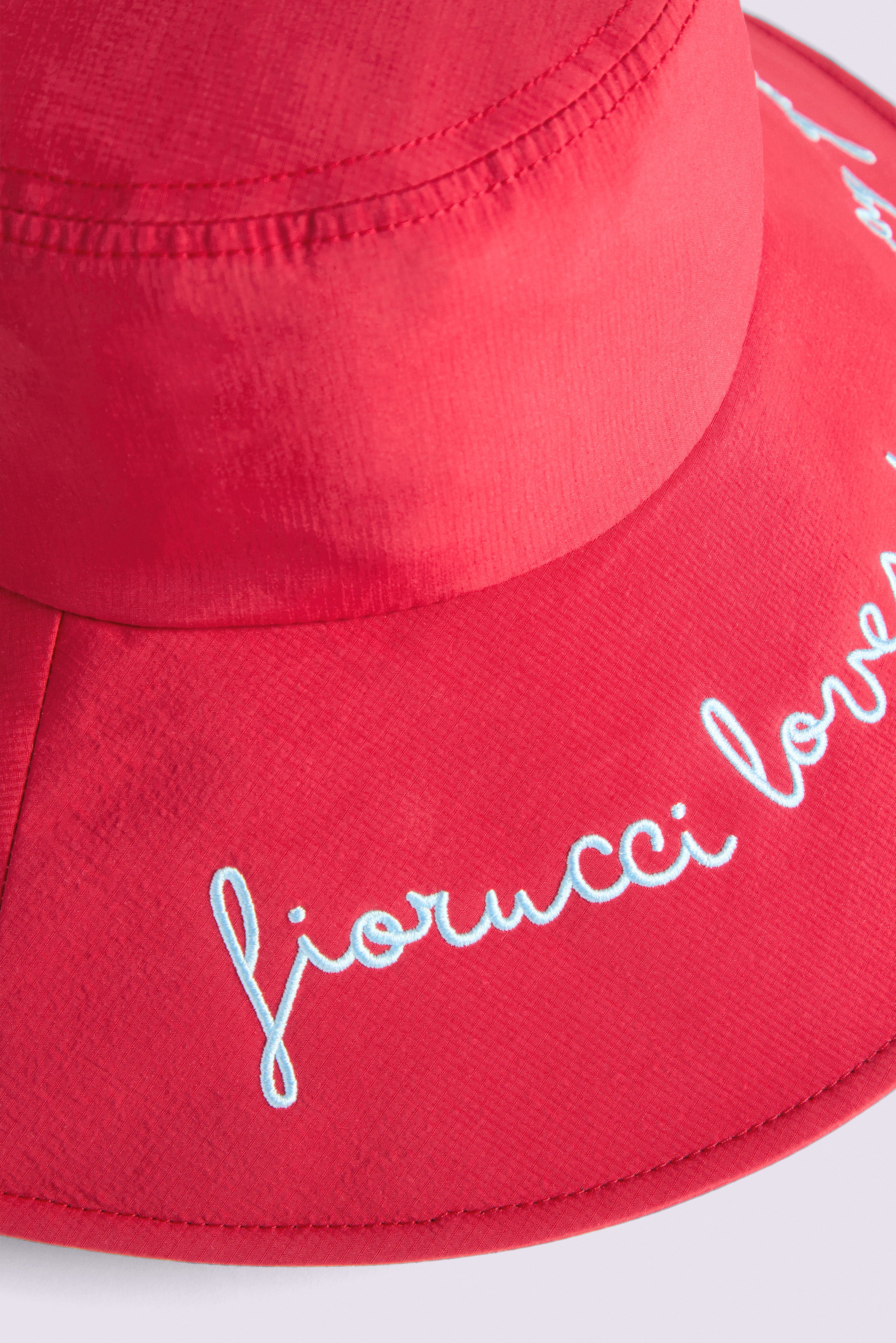 Embroidered Bucket Hat Red
