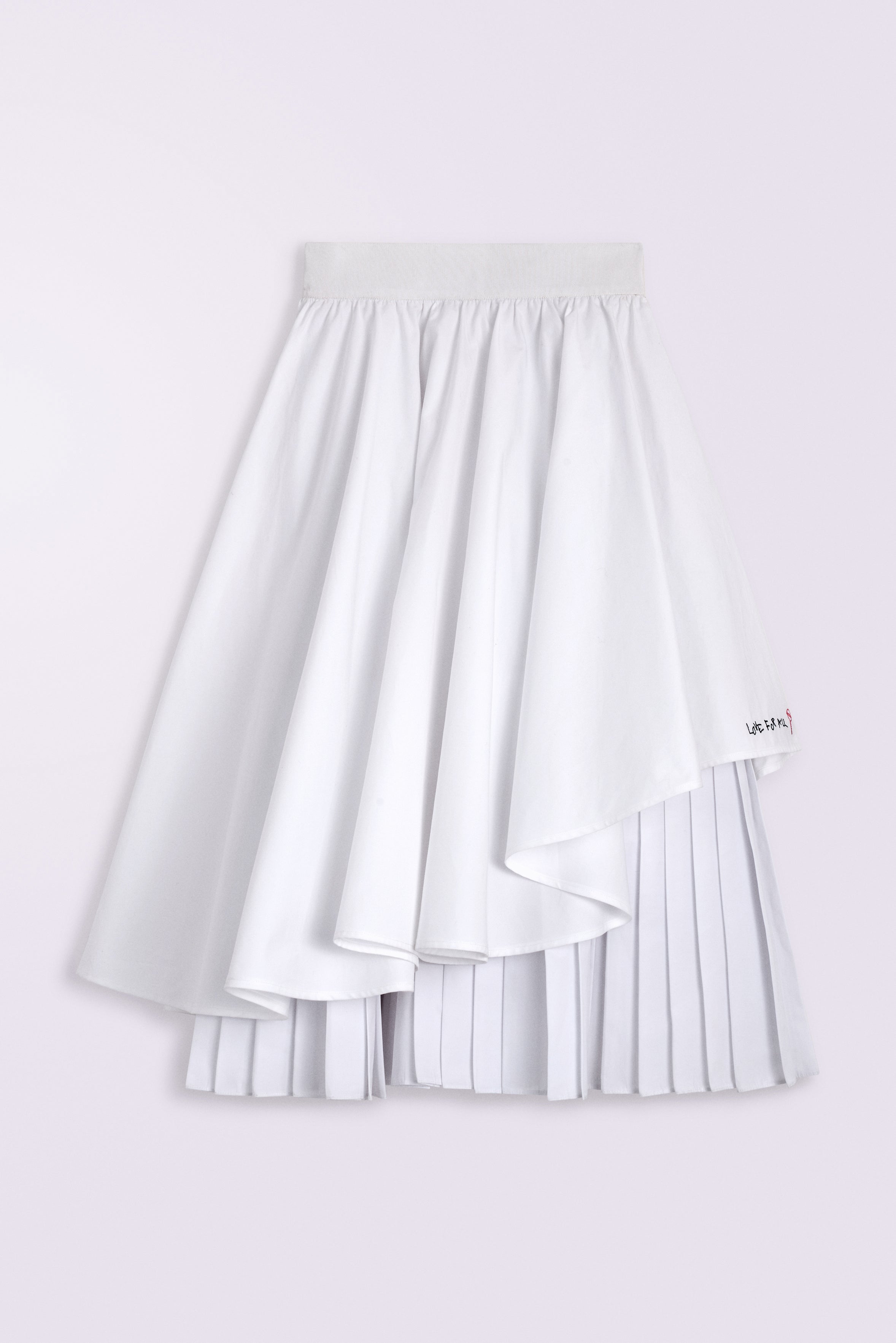 Embroidered Midi Skirt White