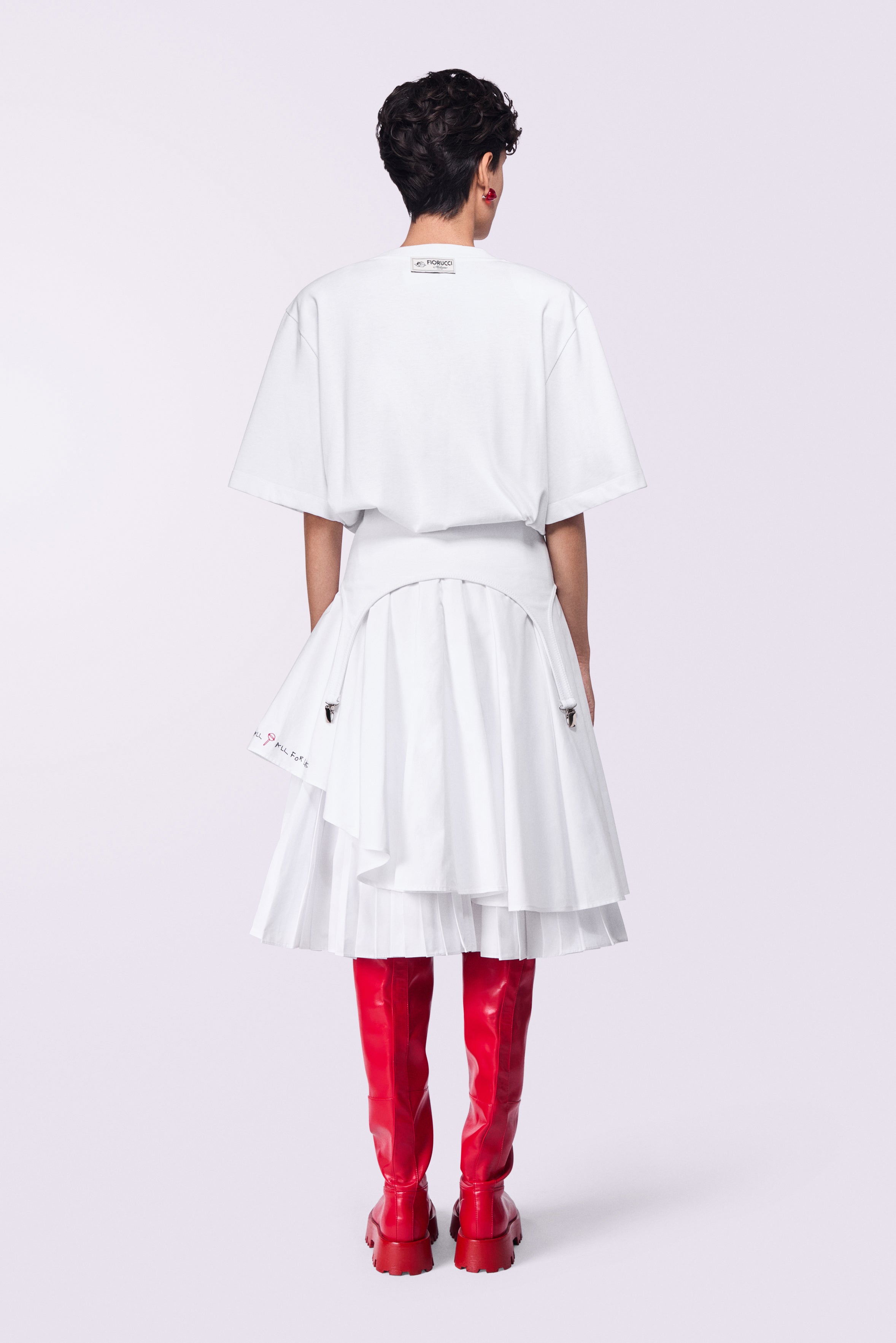 Embroidered Midi Skirt White