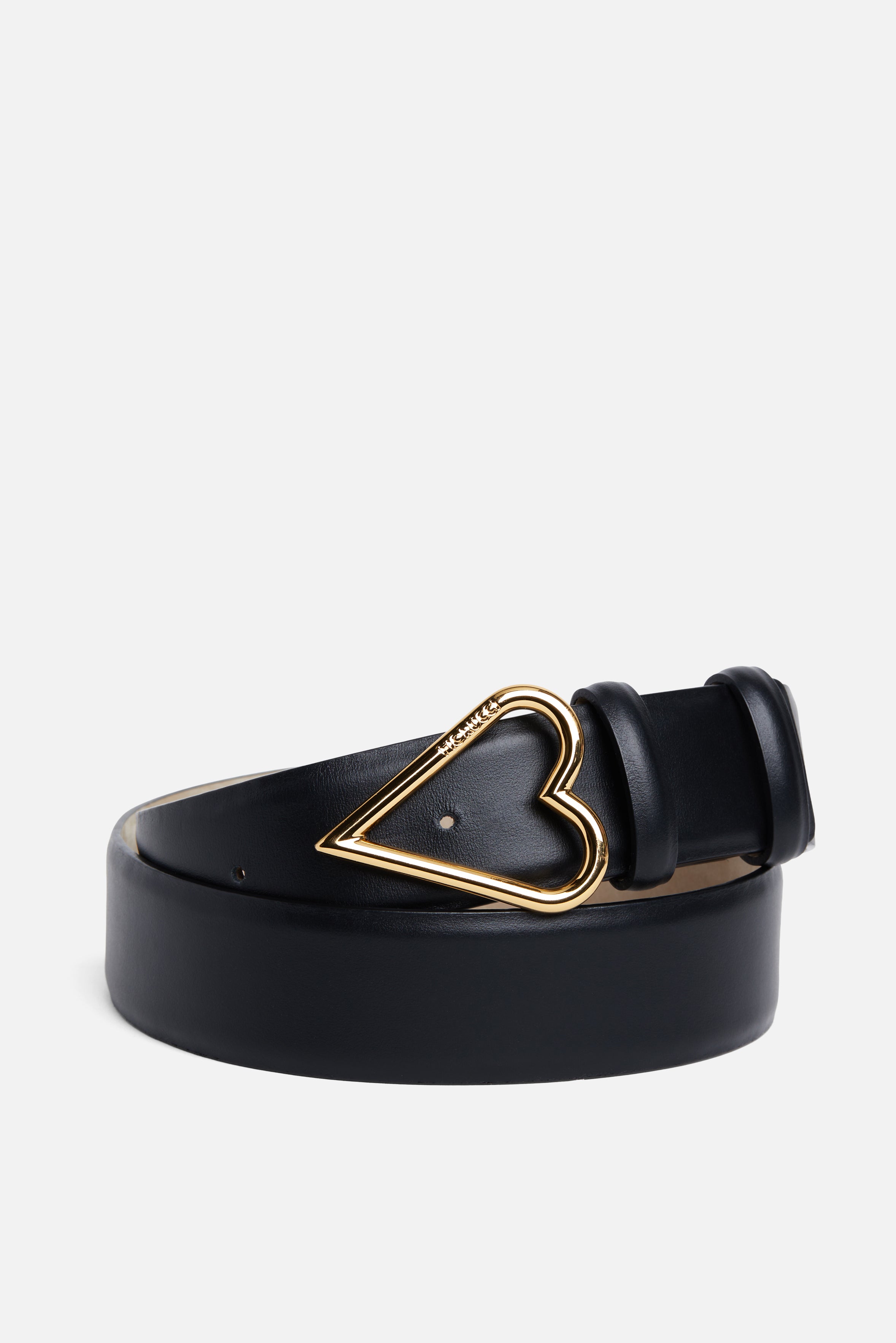 Heart Leather Belt Black