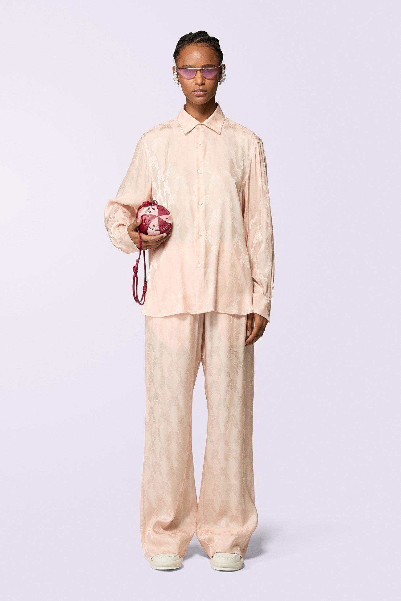 Kissing Angels Jacquard Trousers Pink