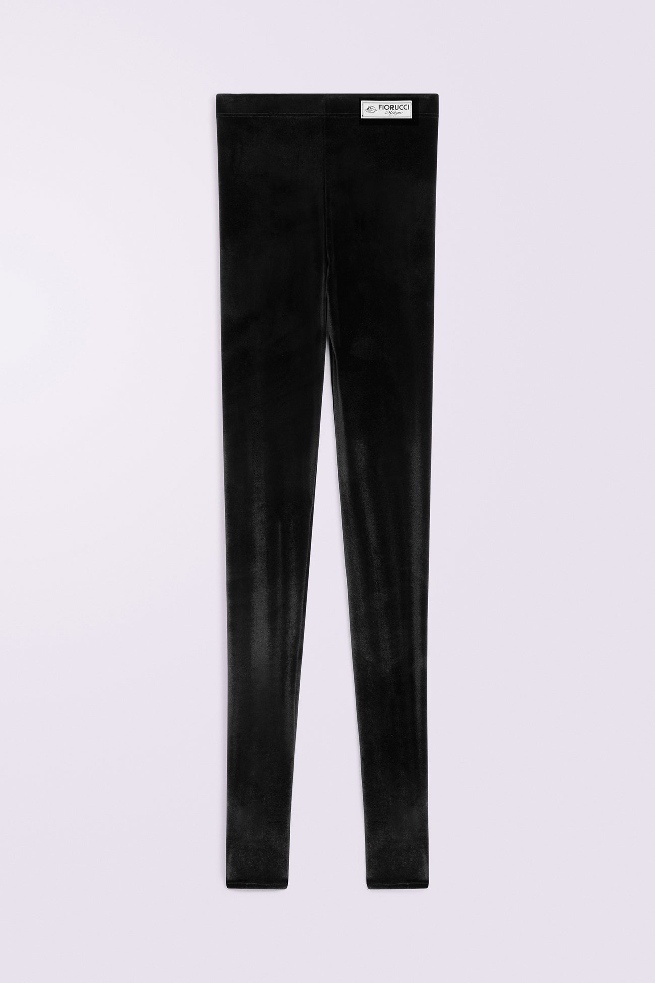Velour Semi-Footed Leggings Black