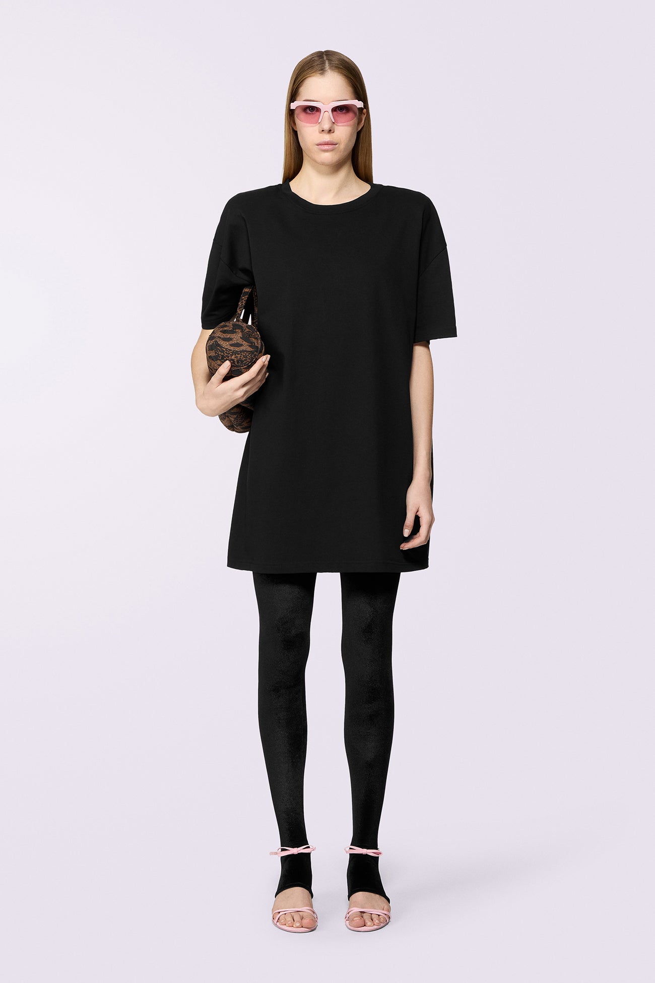 Velour Semi-Footed Leggings Black