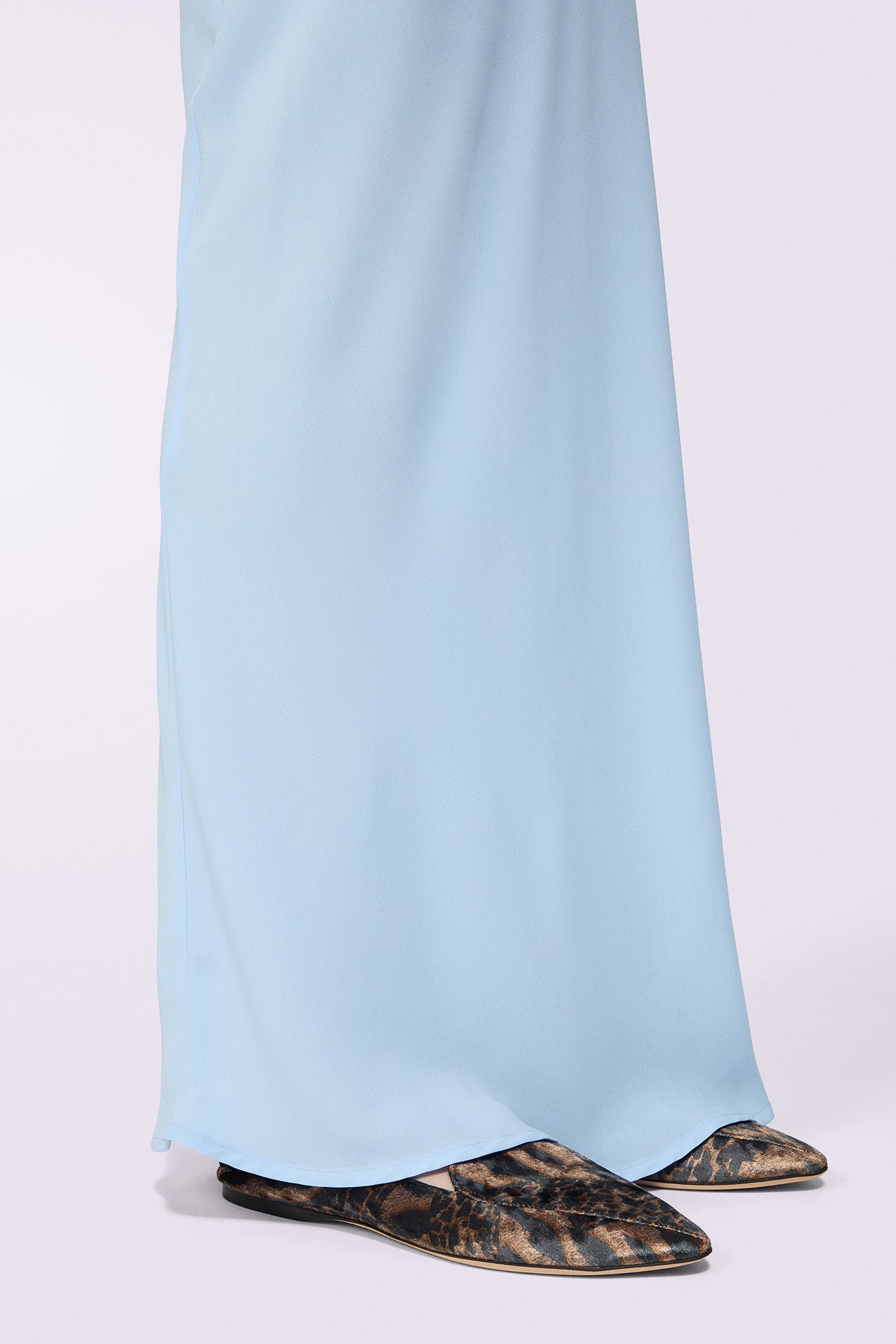 Crepe de Chine Maxi Skirt Blue