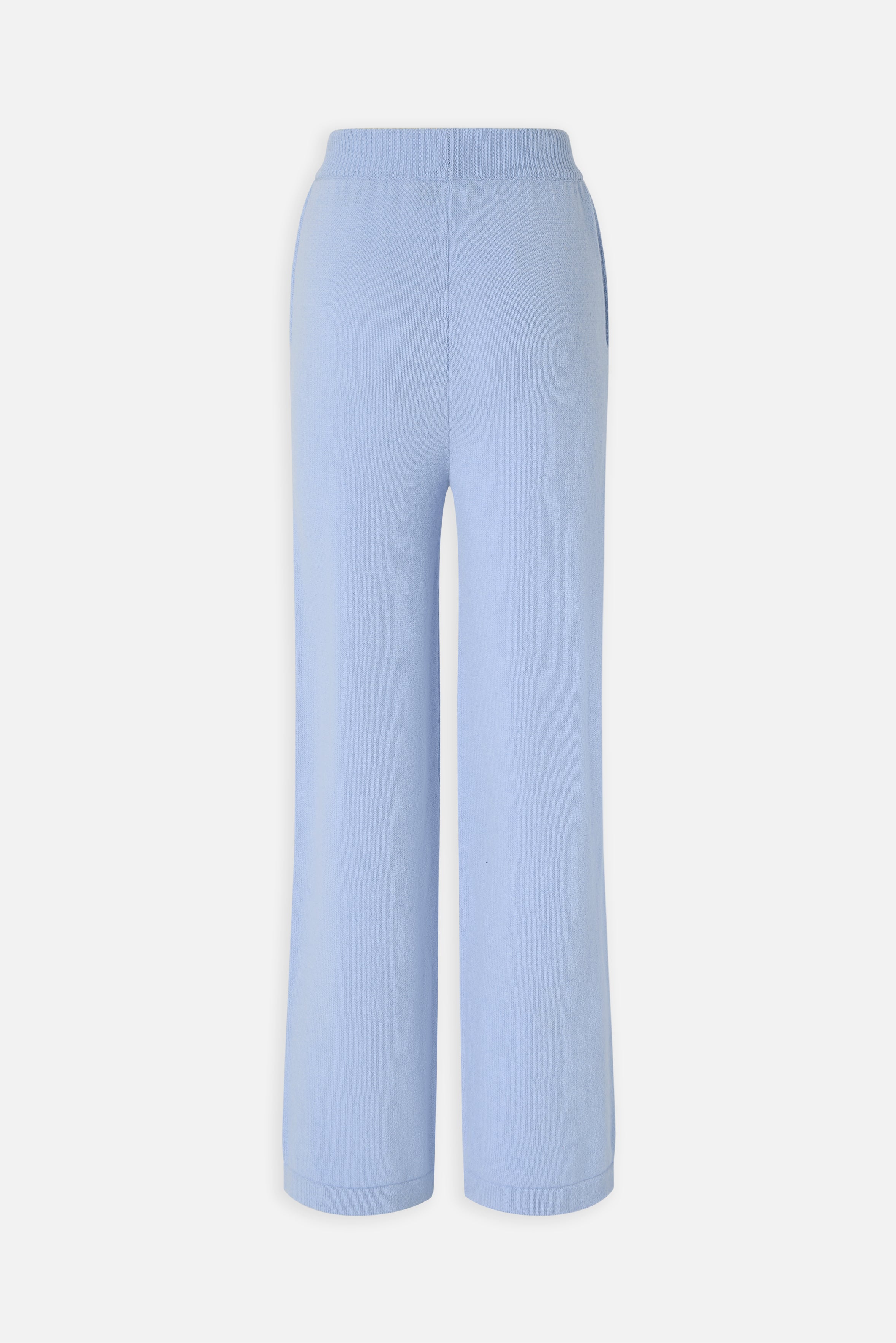 Angels Patch Knit Trousers Light Blue