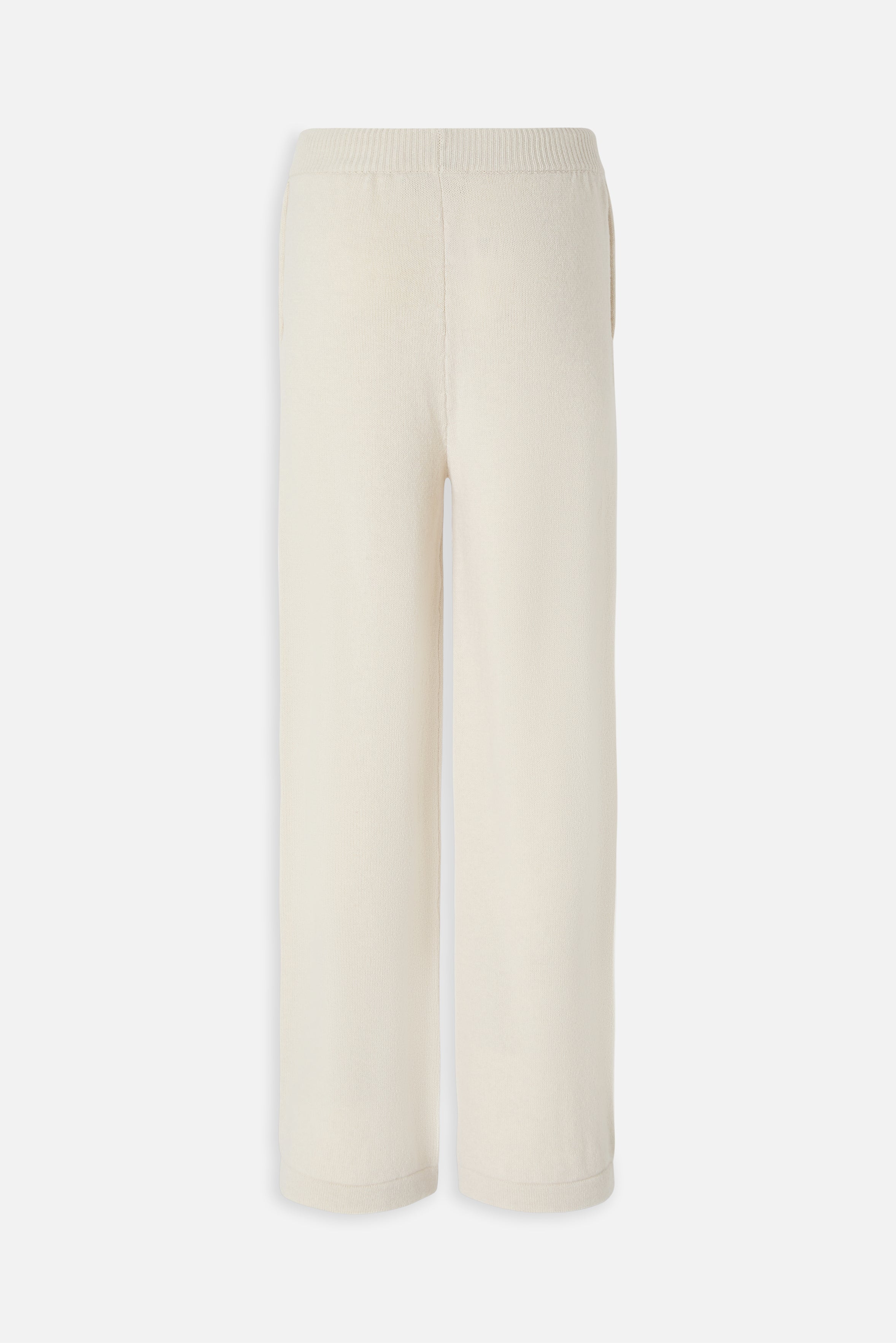 Angels Patch Knit Trousers Beige