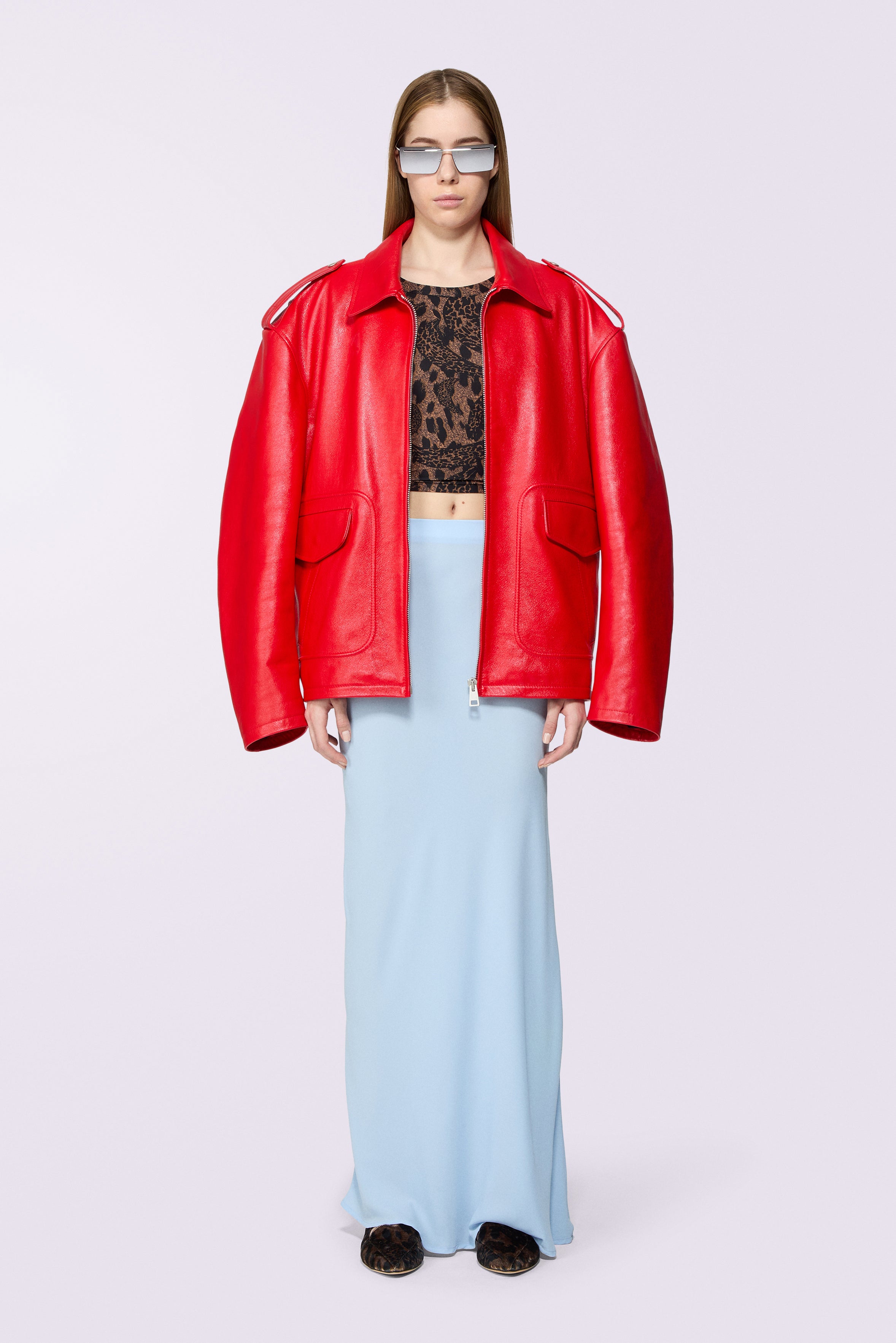 Cupid Leather Jacket Red