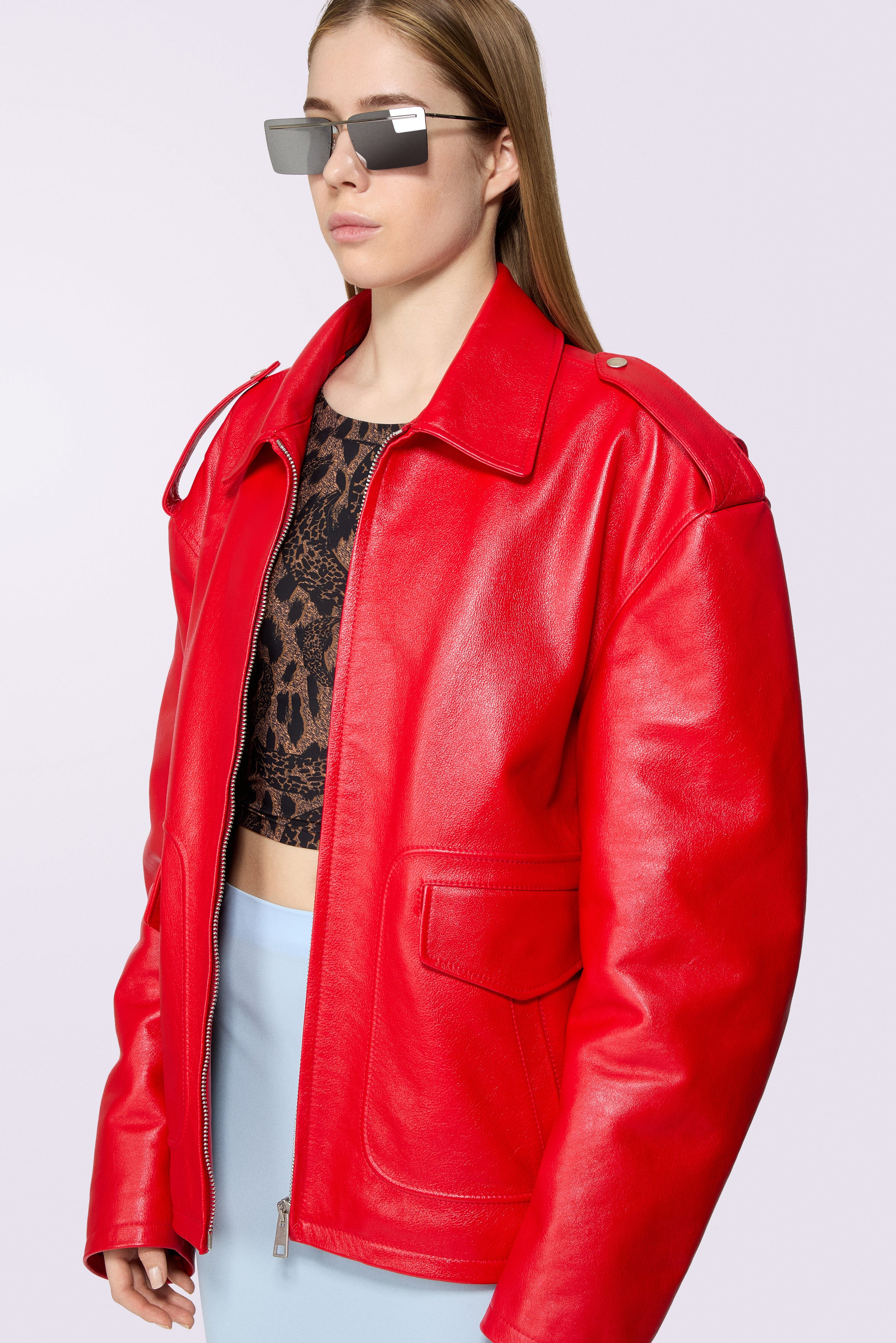 Cupid Leather Jacket Red