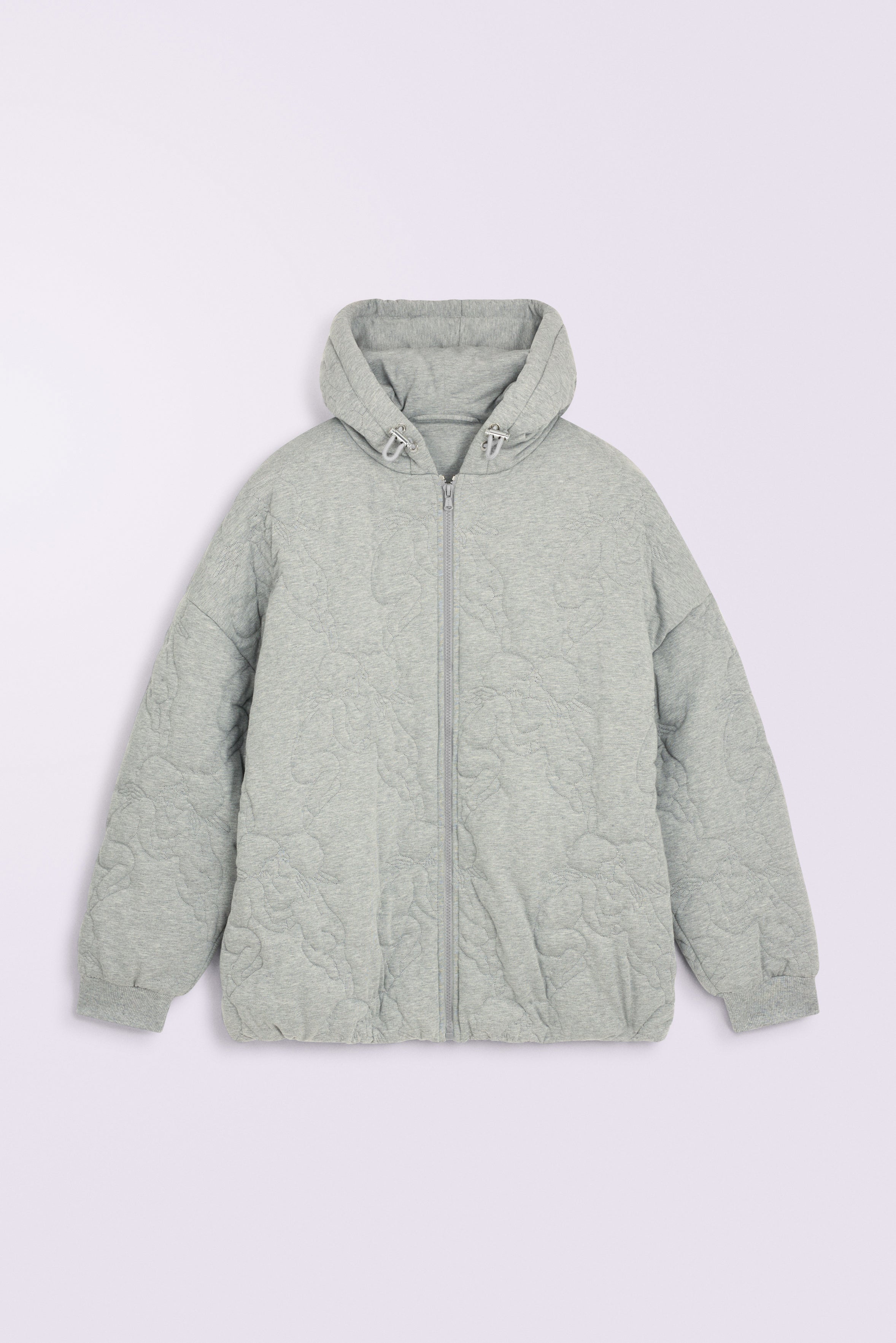 Kissing Angels Quilted Hoodie Grey