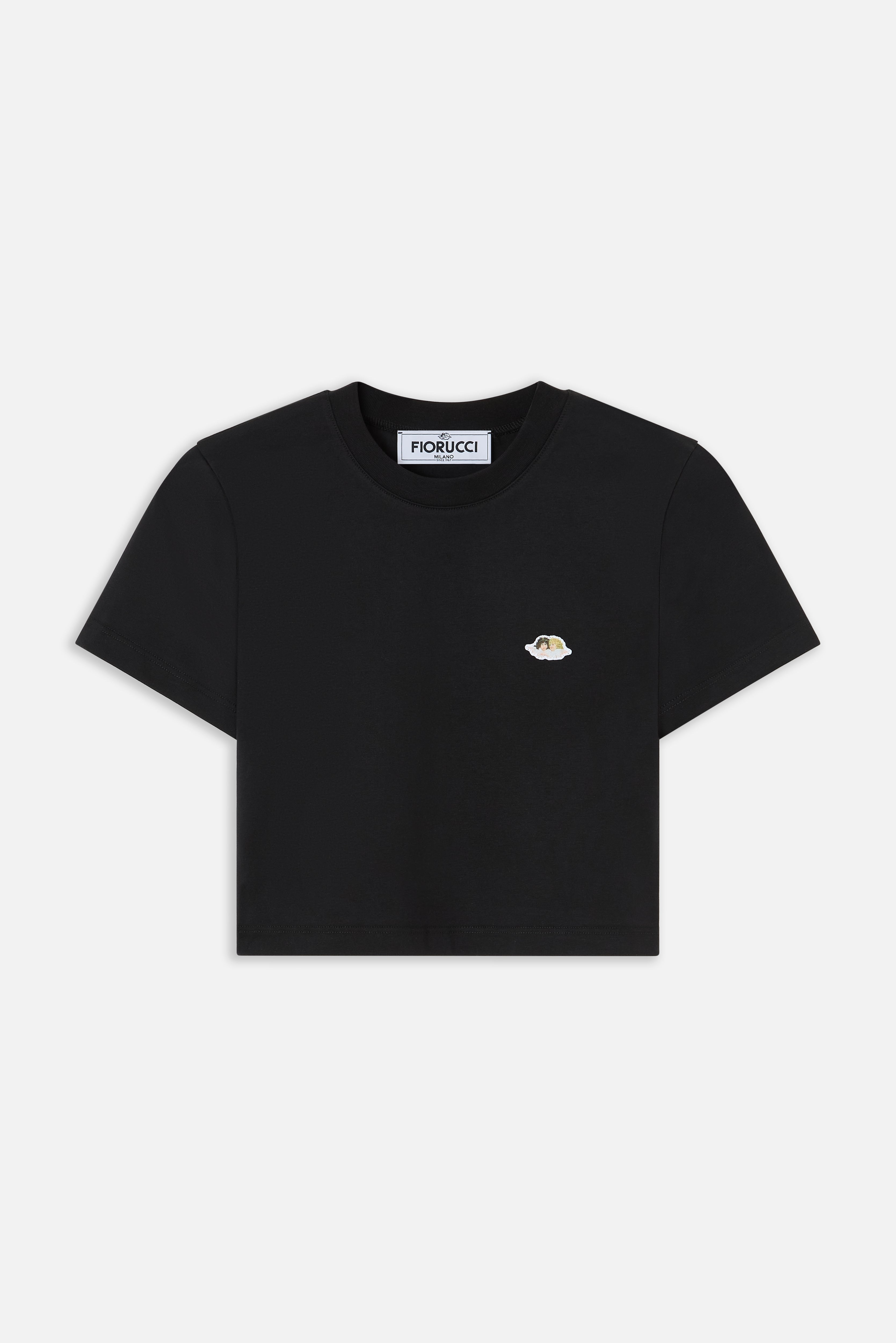 Angels Patch Cropped T-Shirt Black
