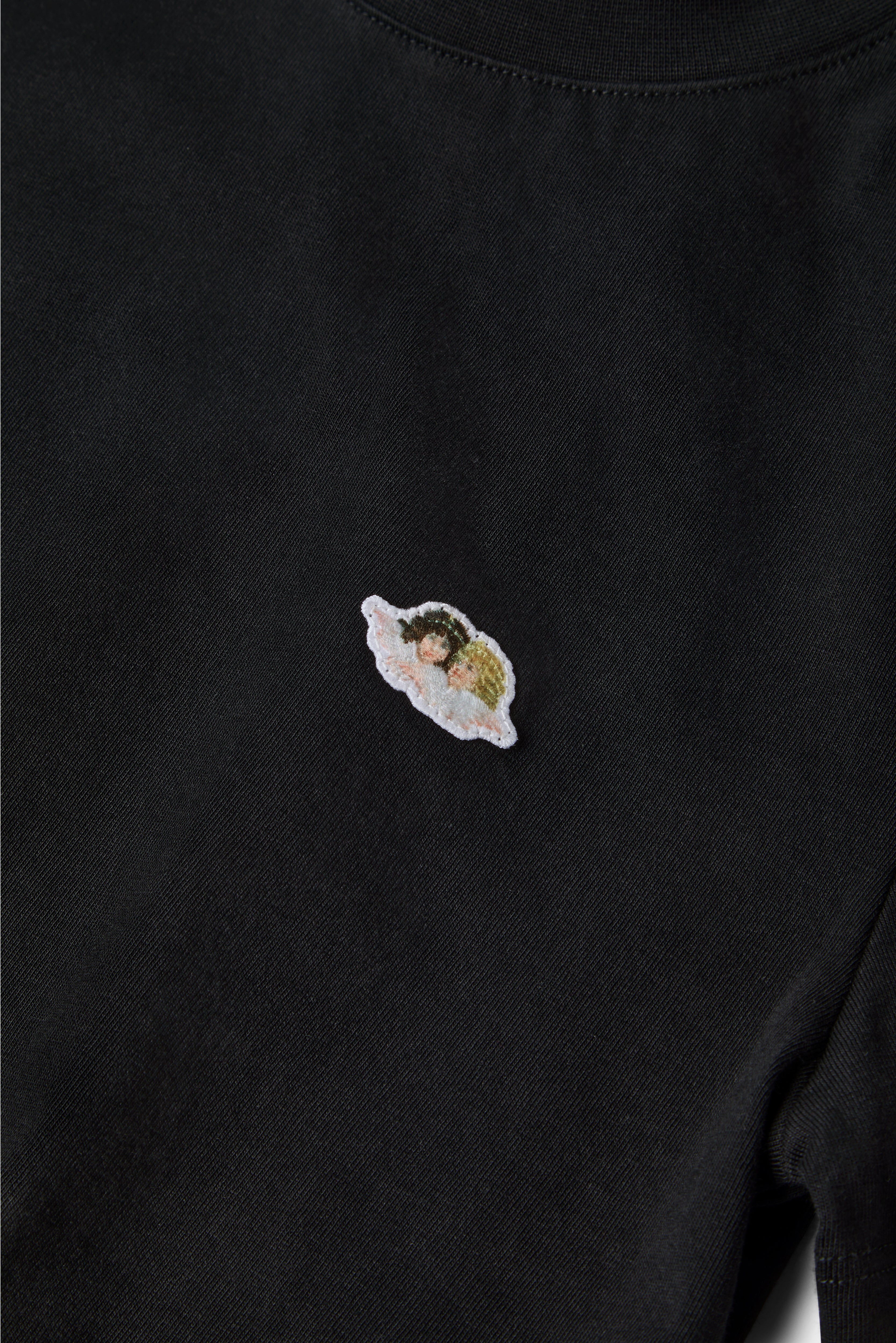 Angels Patch Cropped T-Shirt Black