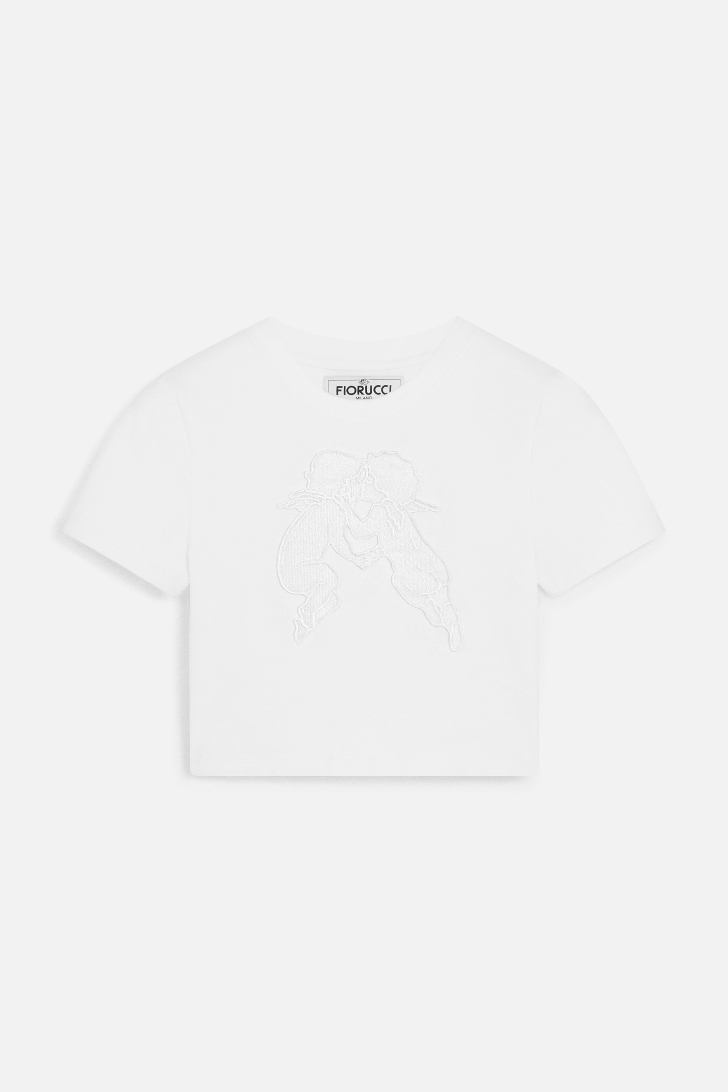 Kissing Angels Cropped T-Shirt White