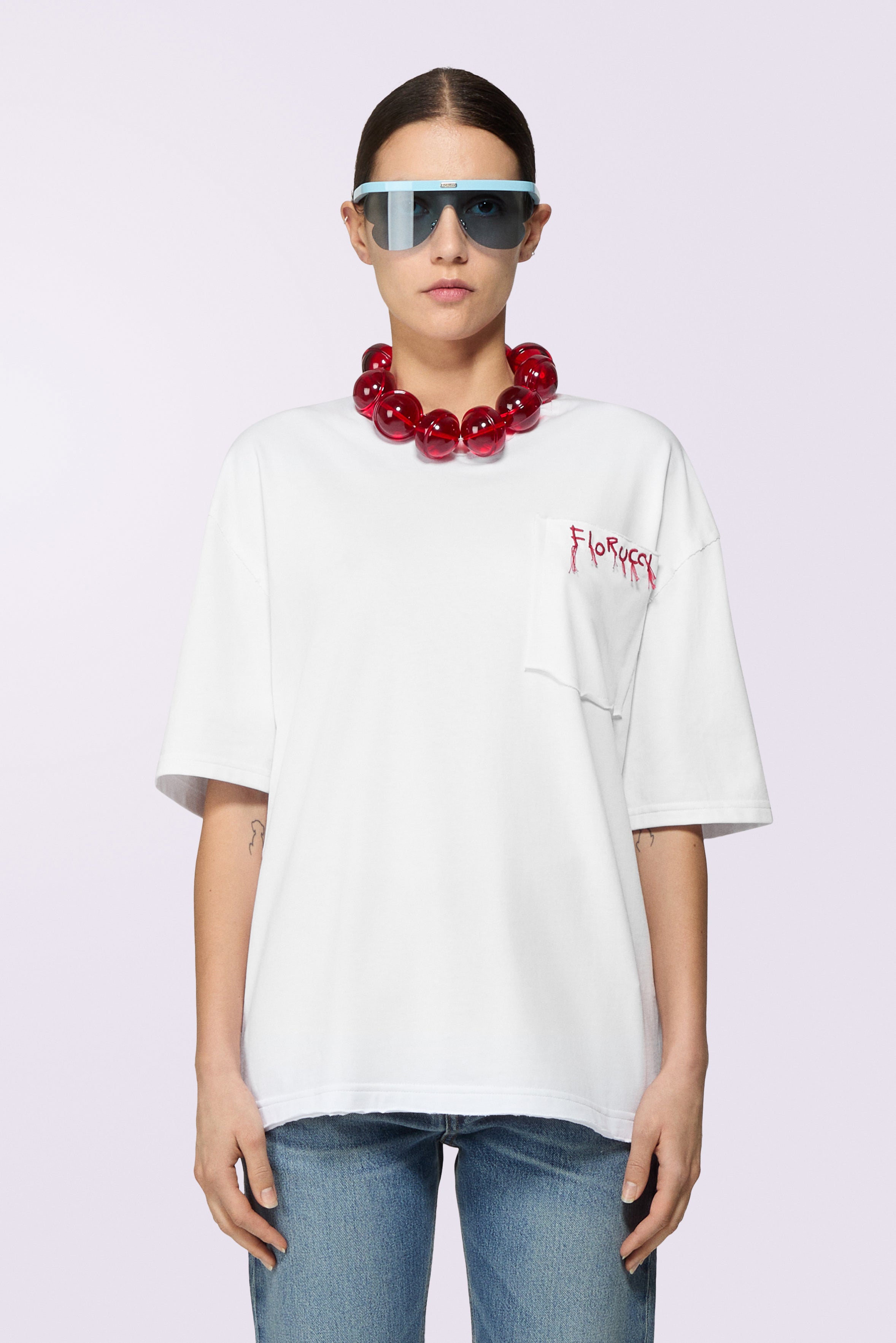 Embroidered Logo Relaxed T-Shirt White