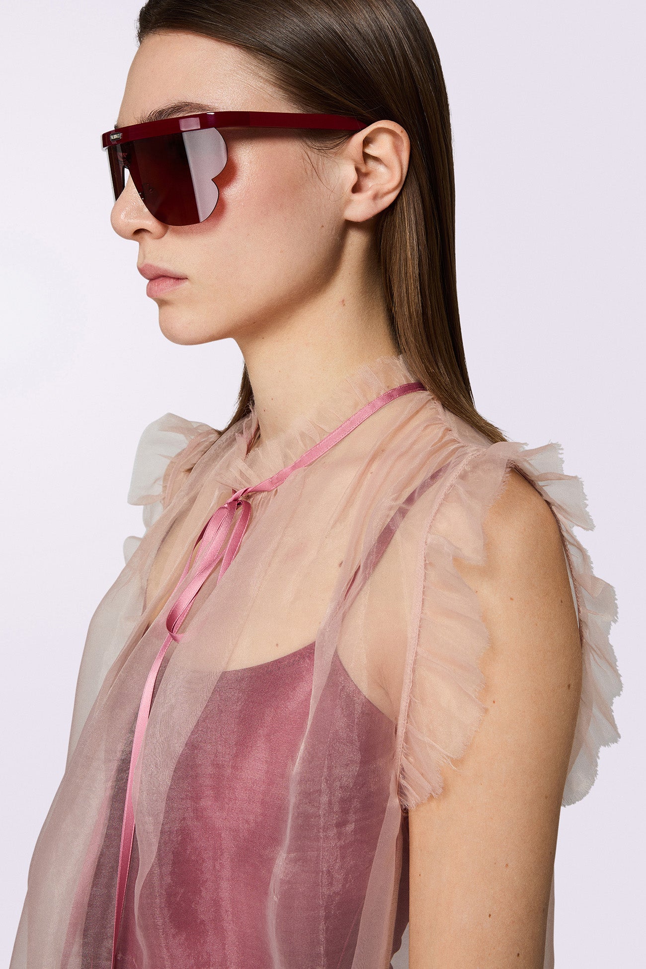 Sheer Nightgown Midi Dress Nude